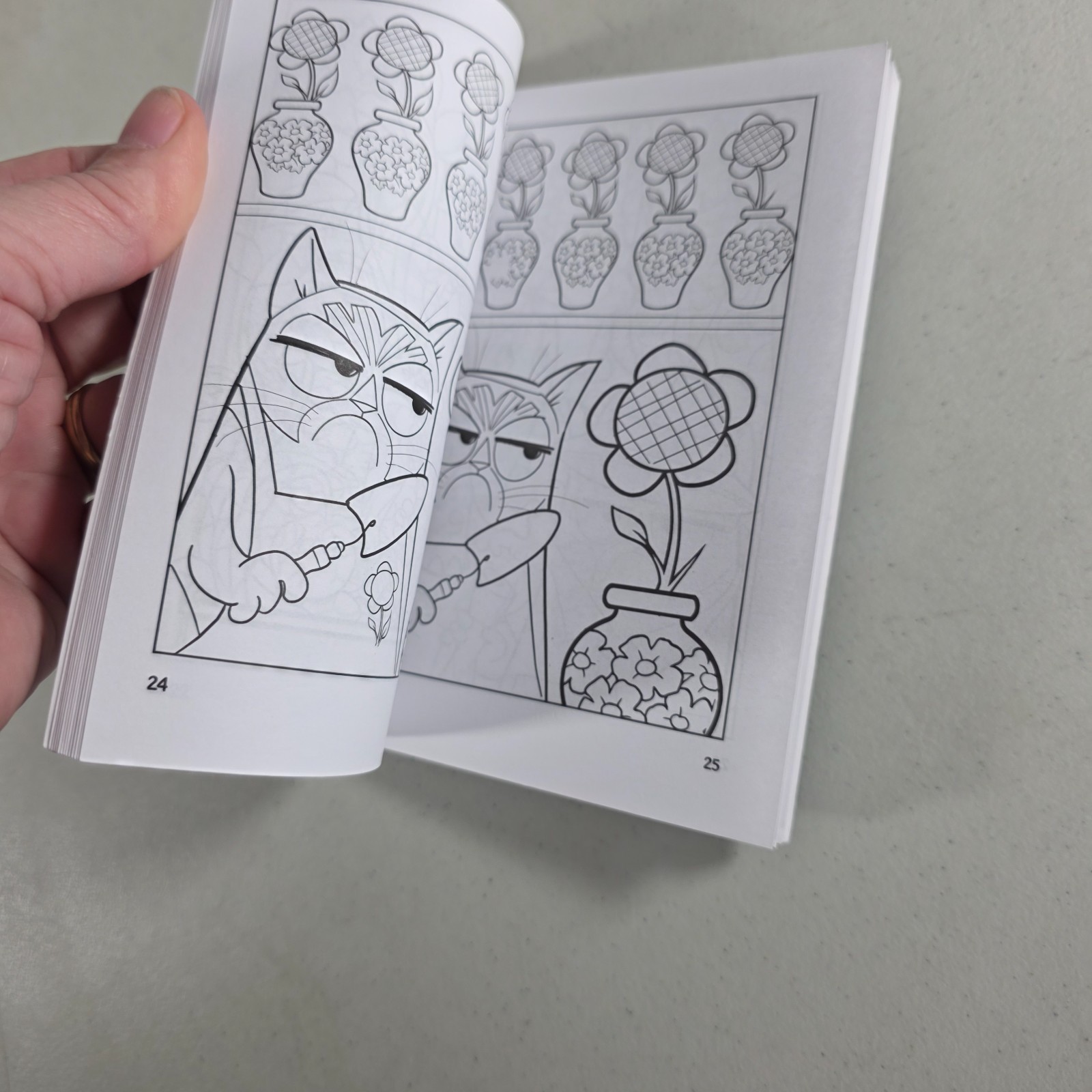 Grumpy Cat Spot‑the‑Differences Coloring Book – 4″ × 6″ – 62 Pages – Dover
