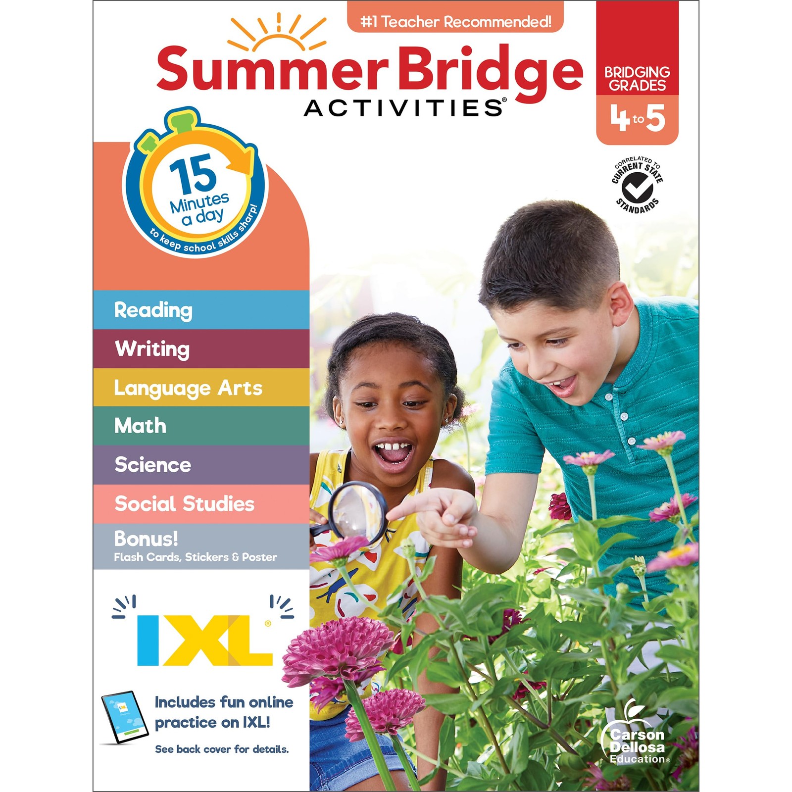 Summer Bridge Activities 4th to 5th Grade Workbooks All Subjects, Math, Lang…