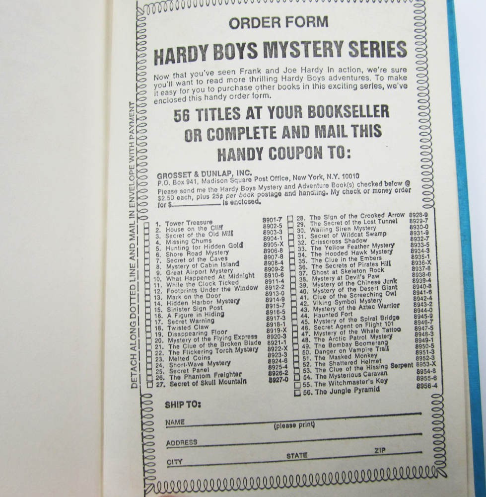 Hardy Boys The Disappearing Floor Hardcover Book #19 1977 Print White Multi EP