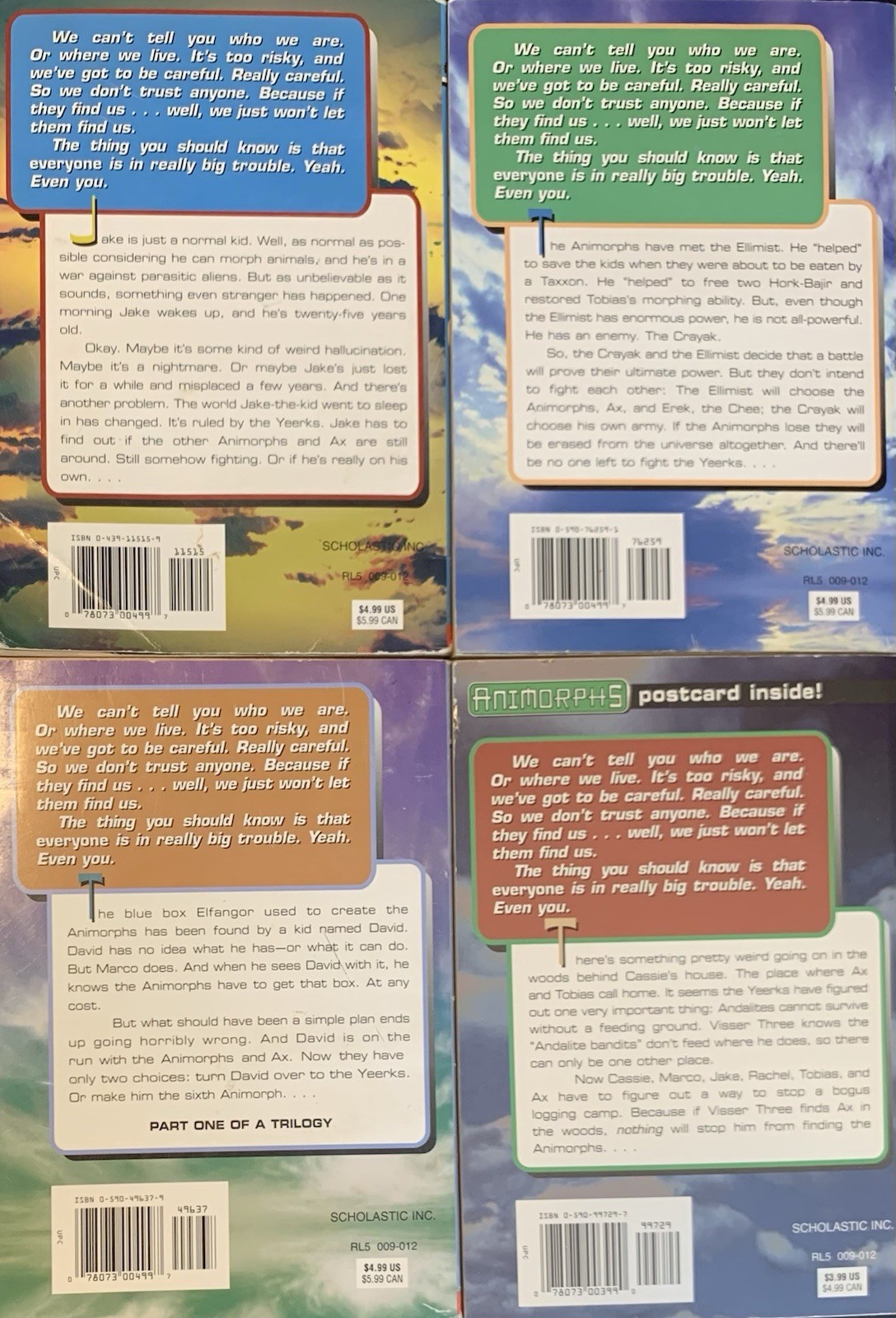 (17 sc) ANIMORPHS series K.A. Applegate fantasy YA