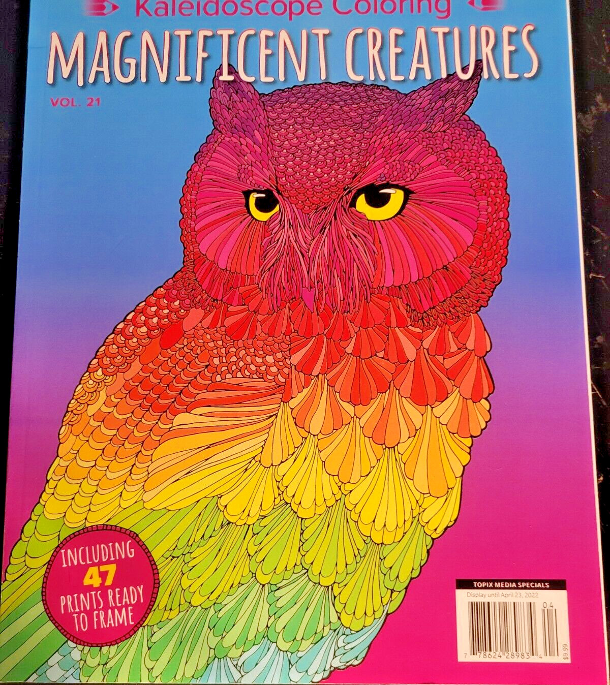 MAGNIFICENT CREATURES Vol 21 – Adult Coloring Book by TOPIX MEDIA – 47 PRINTS