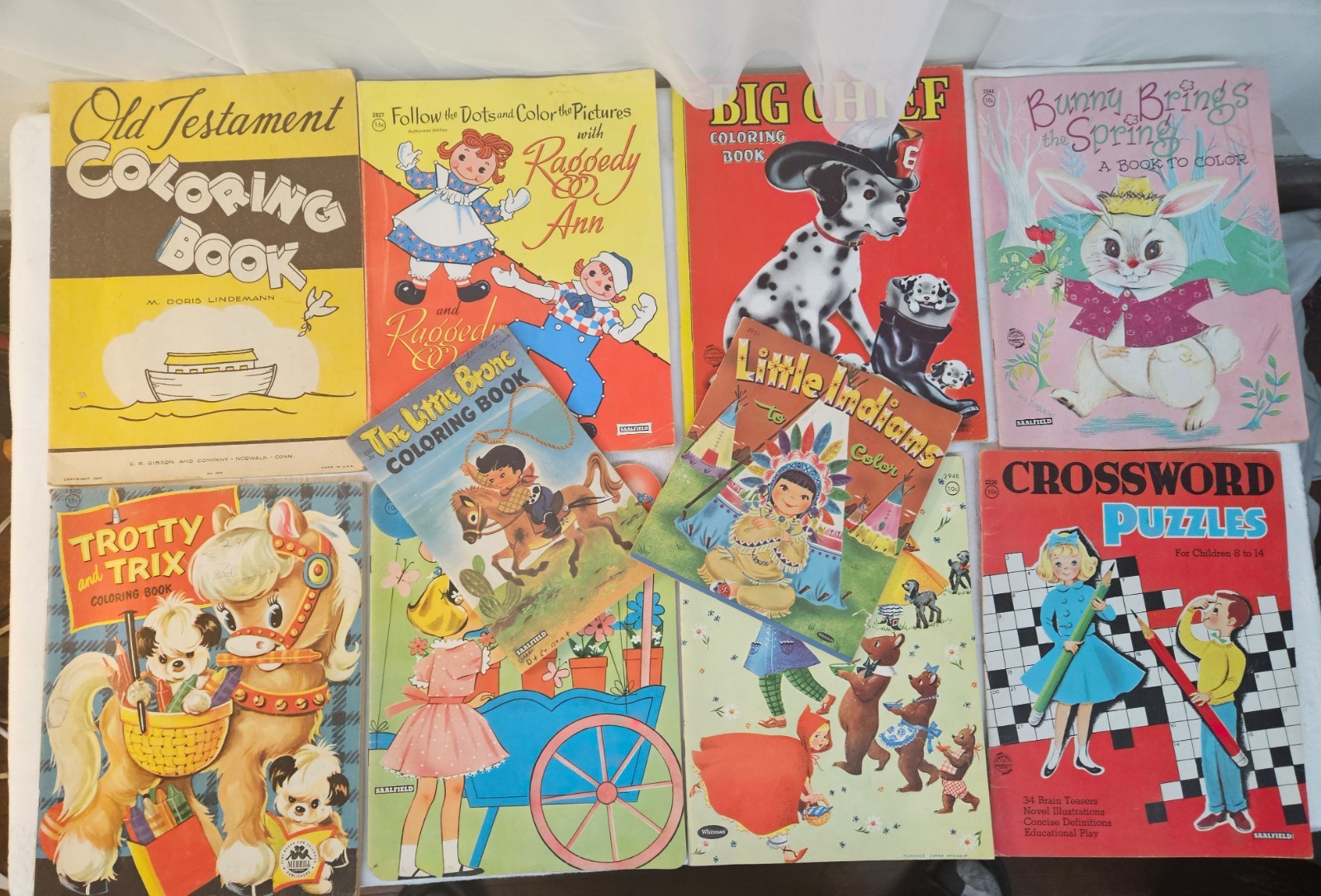 Lot of 10 Vintage USED Children’s Coloring Books 1950’s-60s Era in Nice Shape