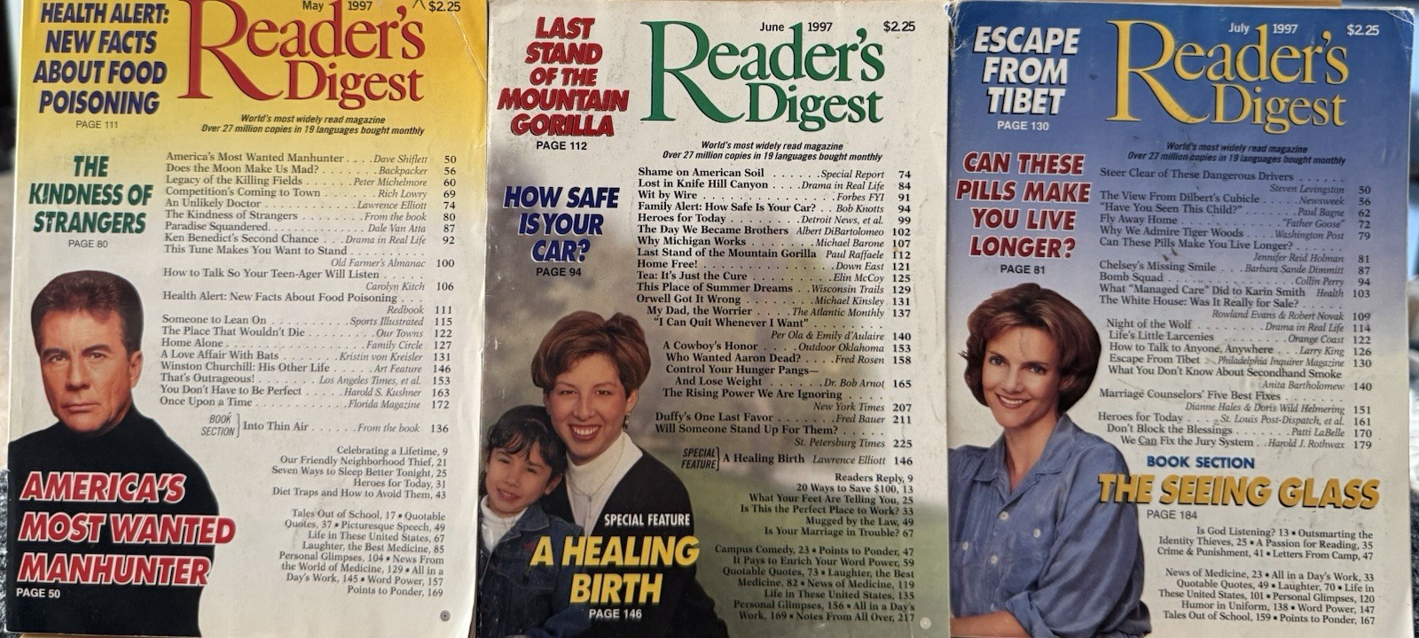 1997 May June July READER’S DIGEST MAGAZINE Lot Of 2 Vintage History Art Humor
