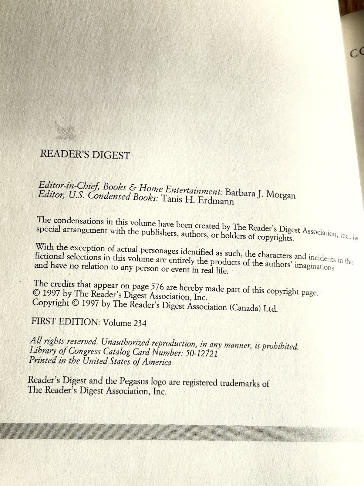 1997 Reader’s Digest Select Editions – Volume 6 HC – Issue #234 – 1st Edition