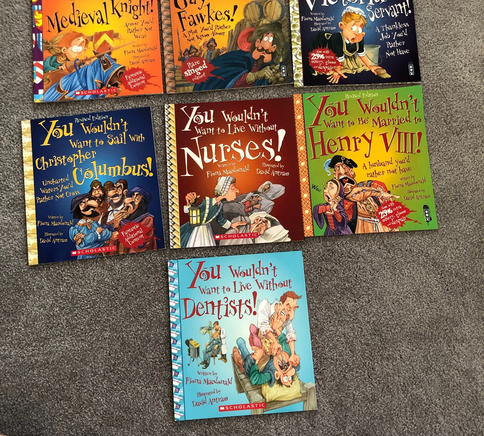 Lot of 7 You Wouldn’t Want to Books By Fiona Macdonald Columbus Fawkes Henry