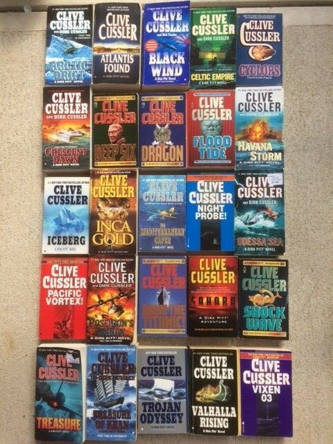 Dirk Pitt complete series 1-25 set Clive Cussler adventure novel PB lot