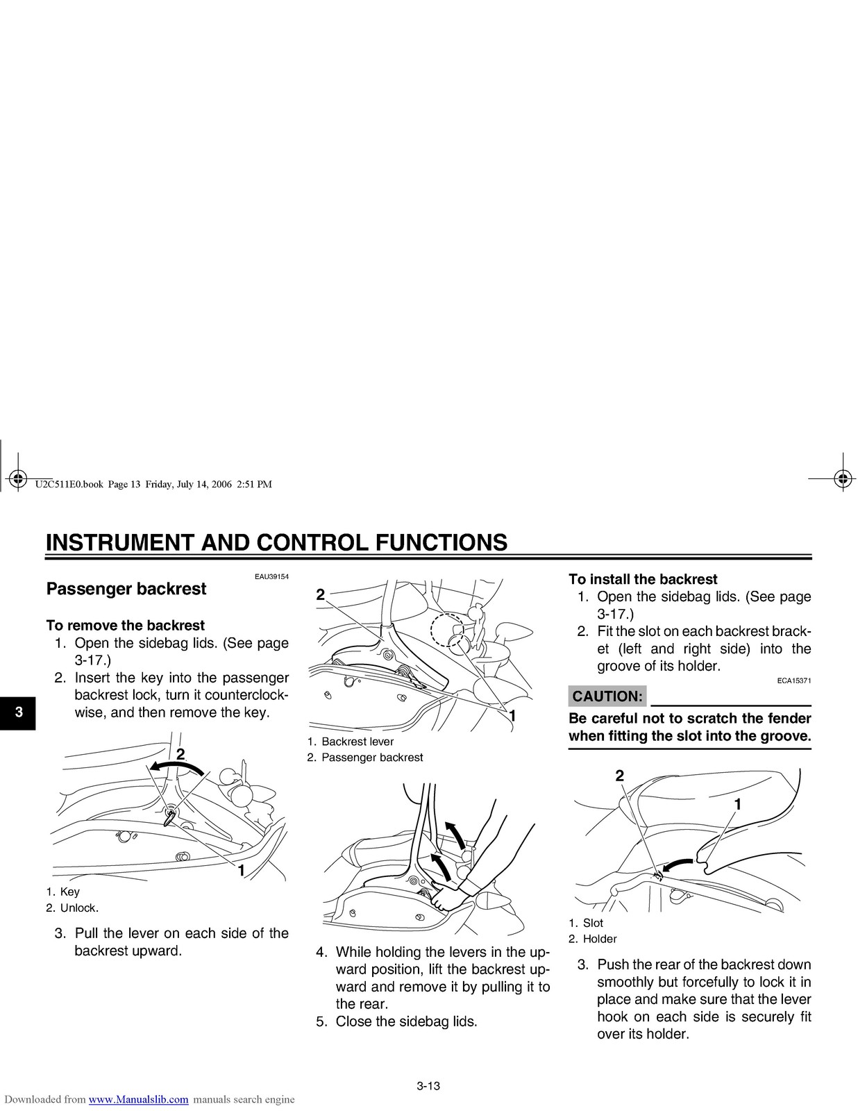 YAMAHA XV19CTSW XV19CTW XV19CTMW Owners Manual – STEEL WIRE BOUND – TOUGH COVERS