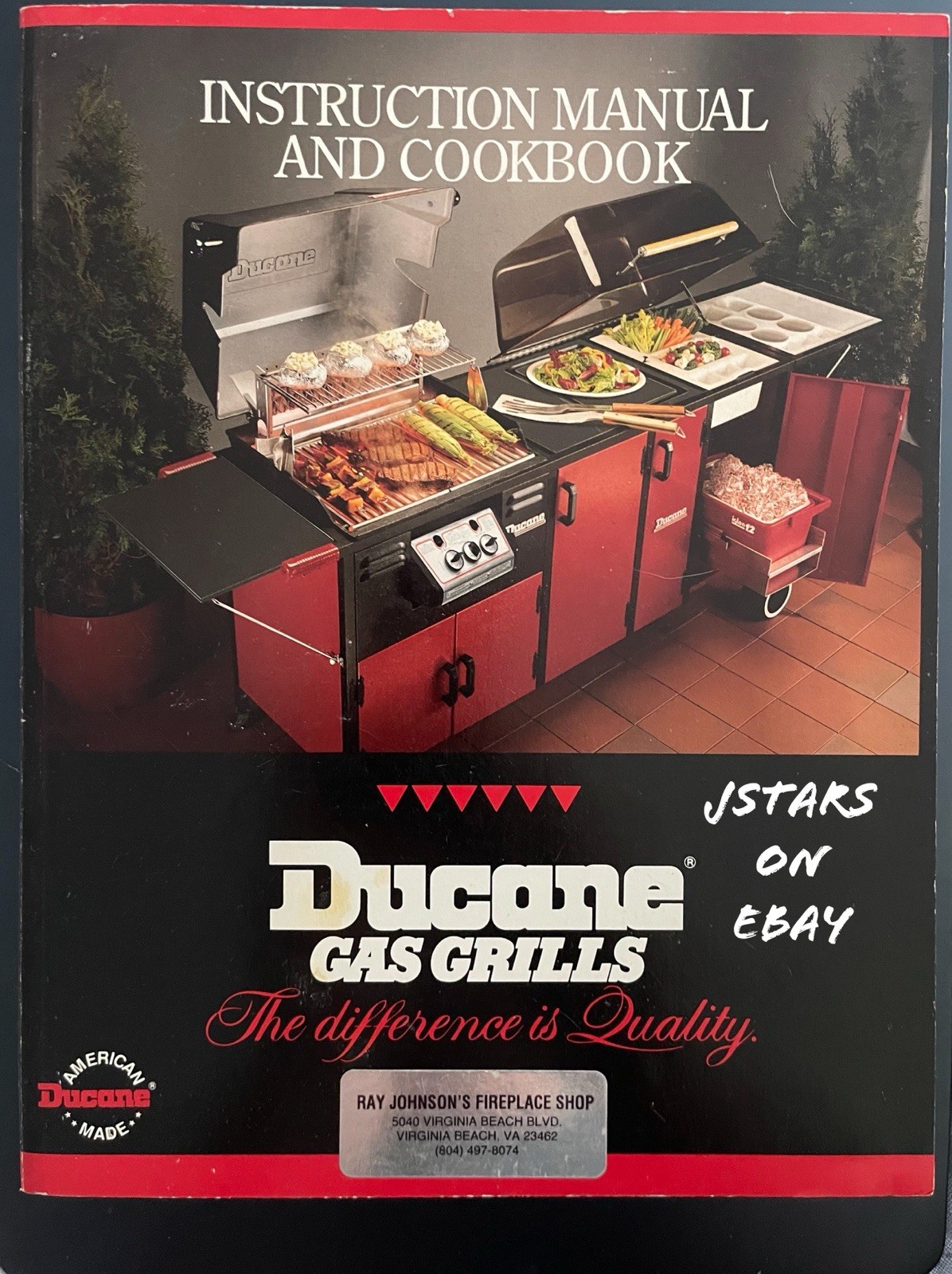 1994 DUCANE GAS GRILLS INSTRUCTION MANUAL AND COOKBOOK RECIPES 104 PAGES