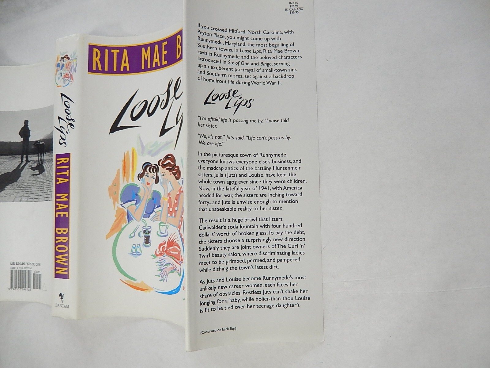 Loose Lips by Rita Mae Brown, 1999, 1st Edition, 1st Printing, SIGNED, NICE