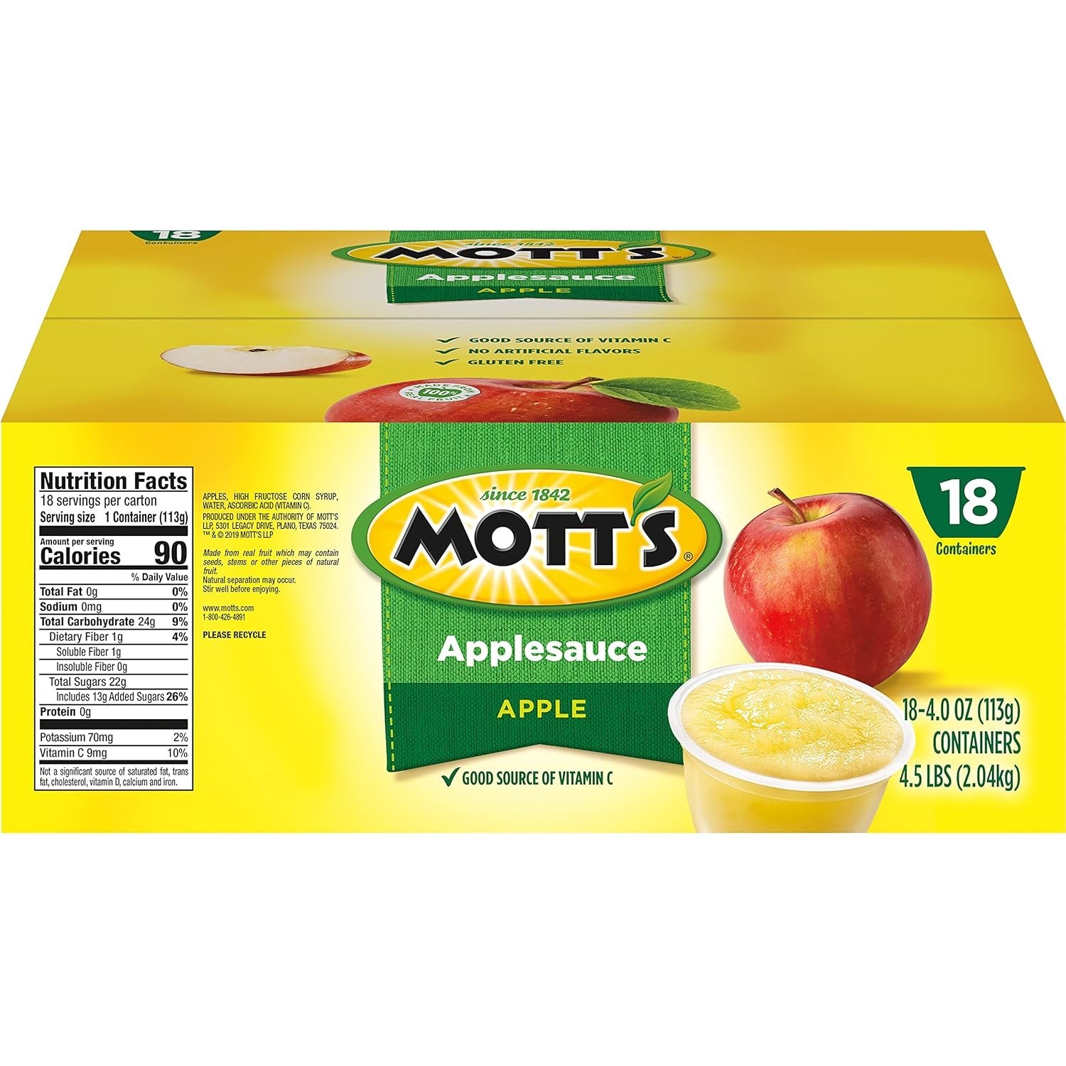 Portable Apple Sauce Cups, 4 oz x 72