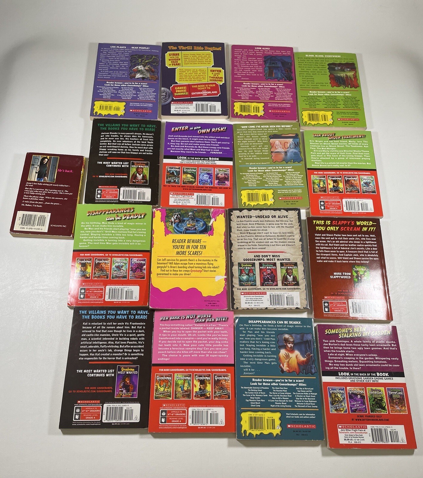 Goosebumps RL Stine Book Lot Of 17 Multiple Titles Preowned Horror Scary Stories