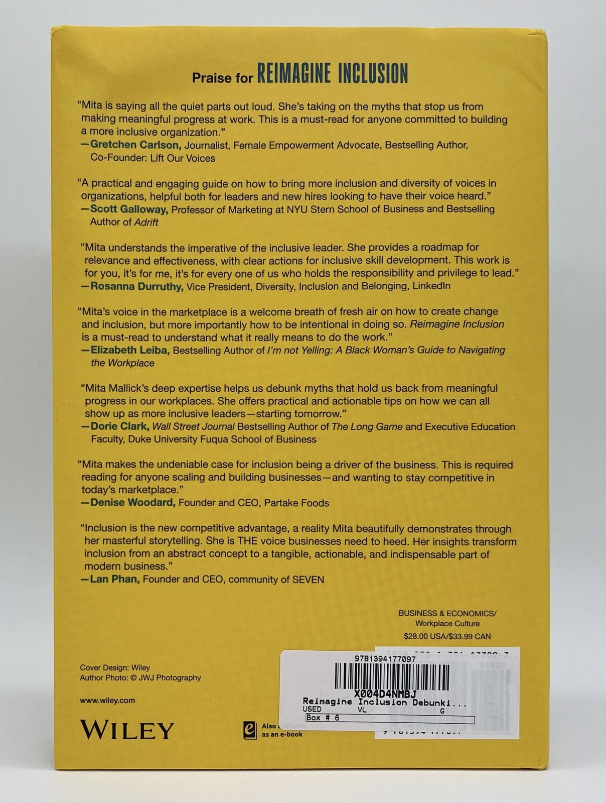 Reimagine Inclusion: Debunking 13 Myths – Mita Mallick | Hardcover | Very Good