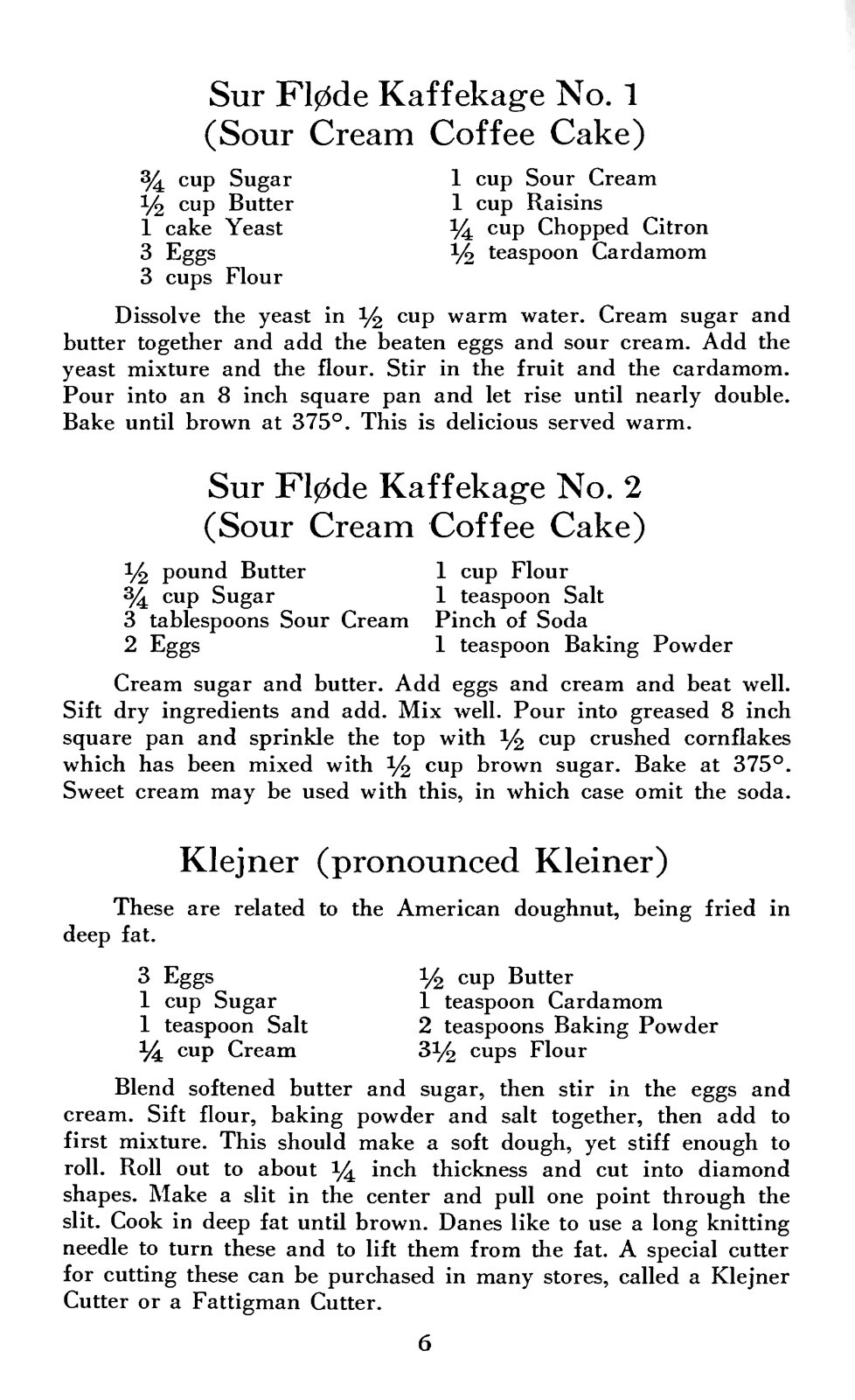 1900 Danish Cook Book 62 Pages