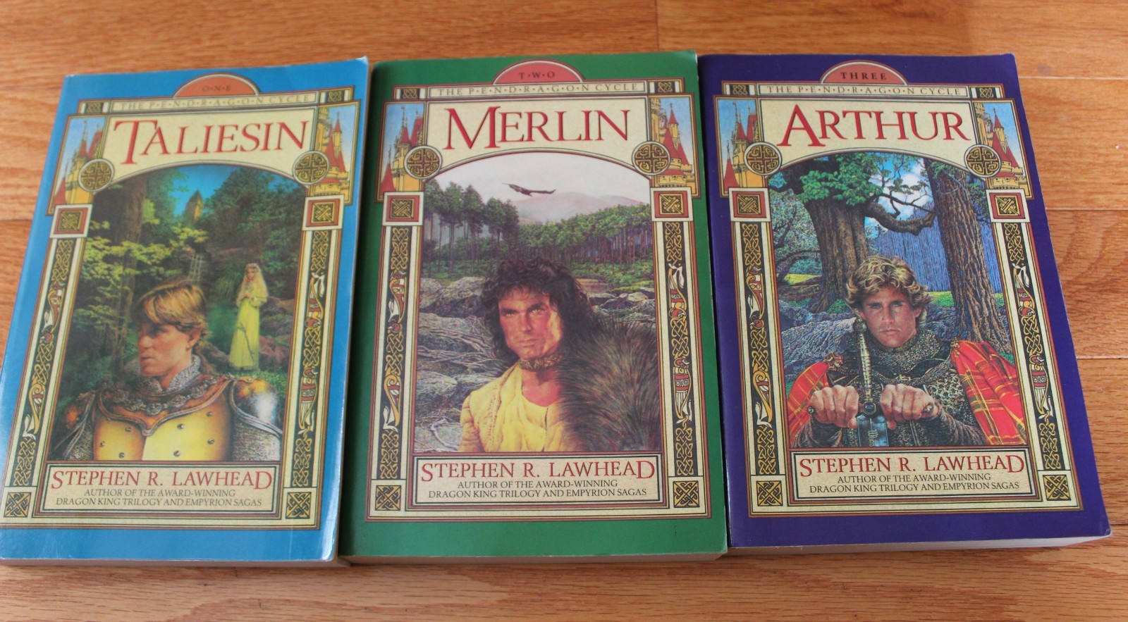 The Pendragon Cycle by Stephen Lawhead Large trade paperbacks.