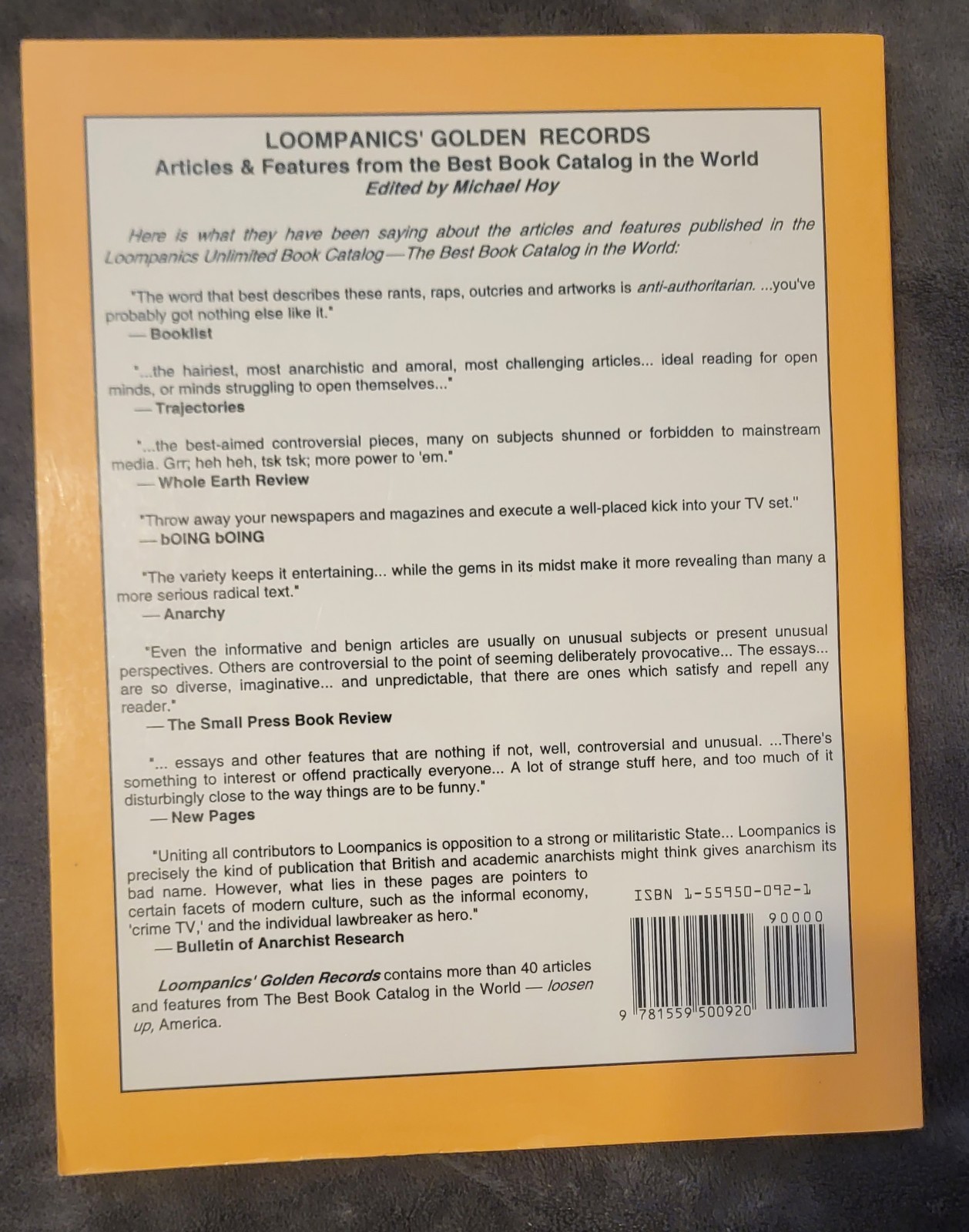 LOOMPANICS’ GOLDEN RECORDS Articles and Features from the Best Book Michael Hoy