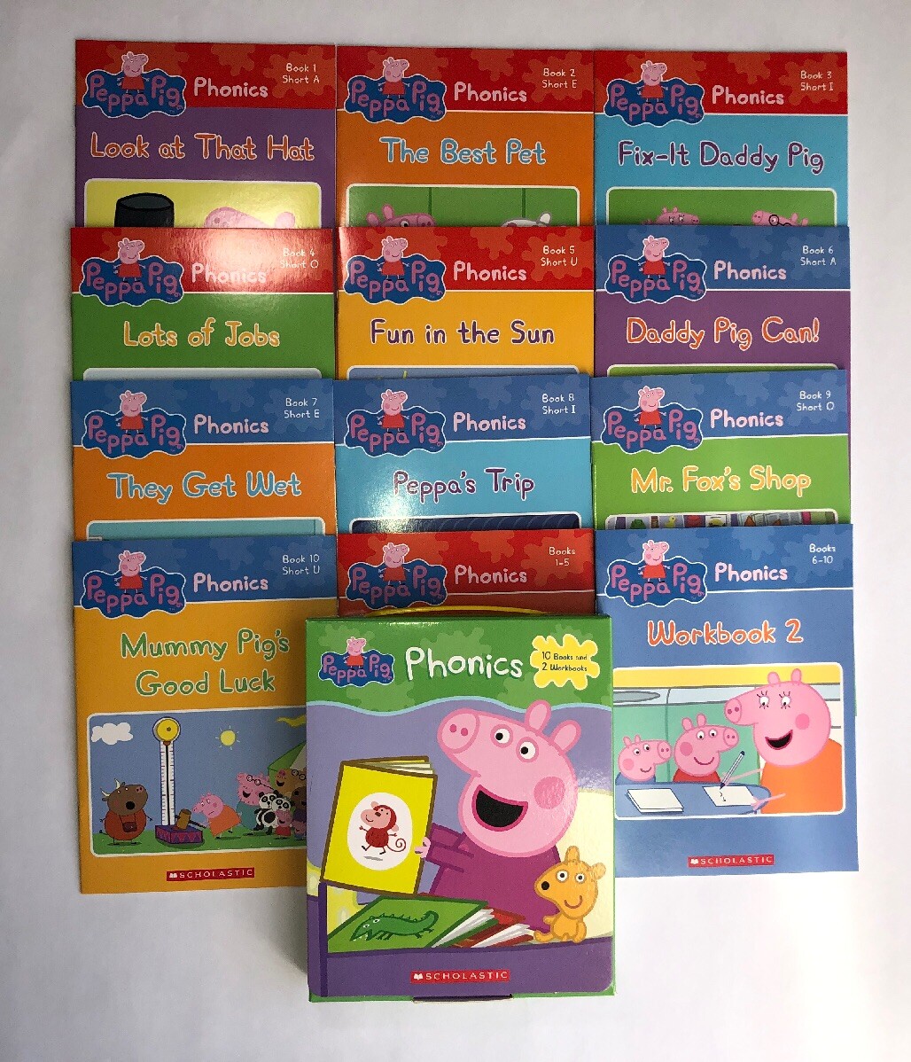 Peppa Pig Childrens Books Phonics Learn to Read Gift Set Lot 12