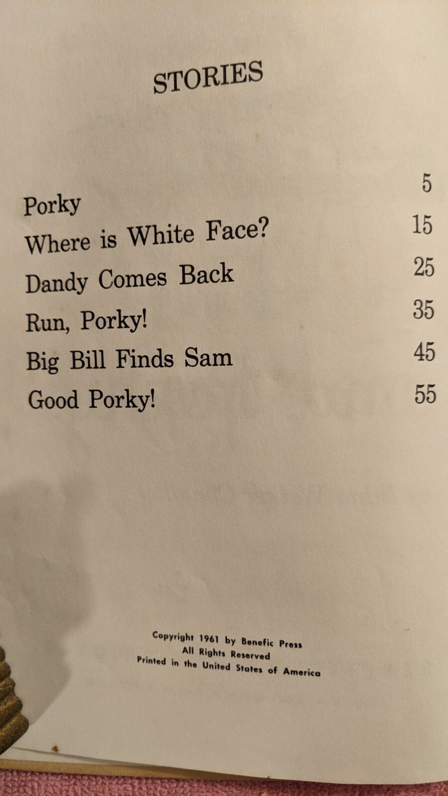 Edna Walker Chandler, COWBOY SAM AND PORKY, Benefic Press, 1961, HB, Acceptable