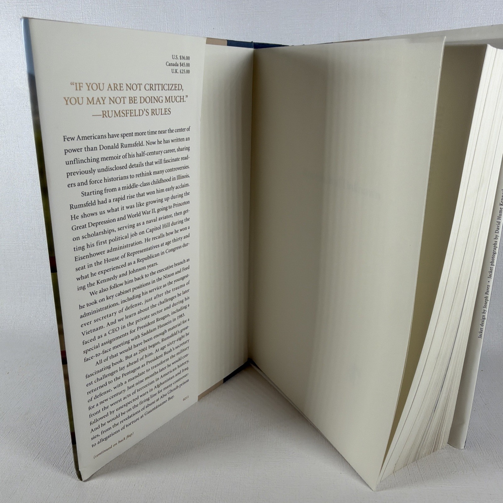 Donald Rumsfeld Memoir (1st Ed. & Print) Plus Rumsfeld’s Rules