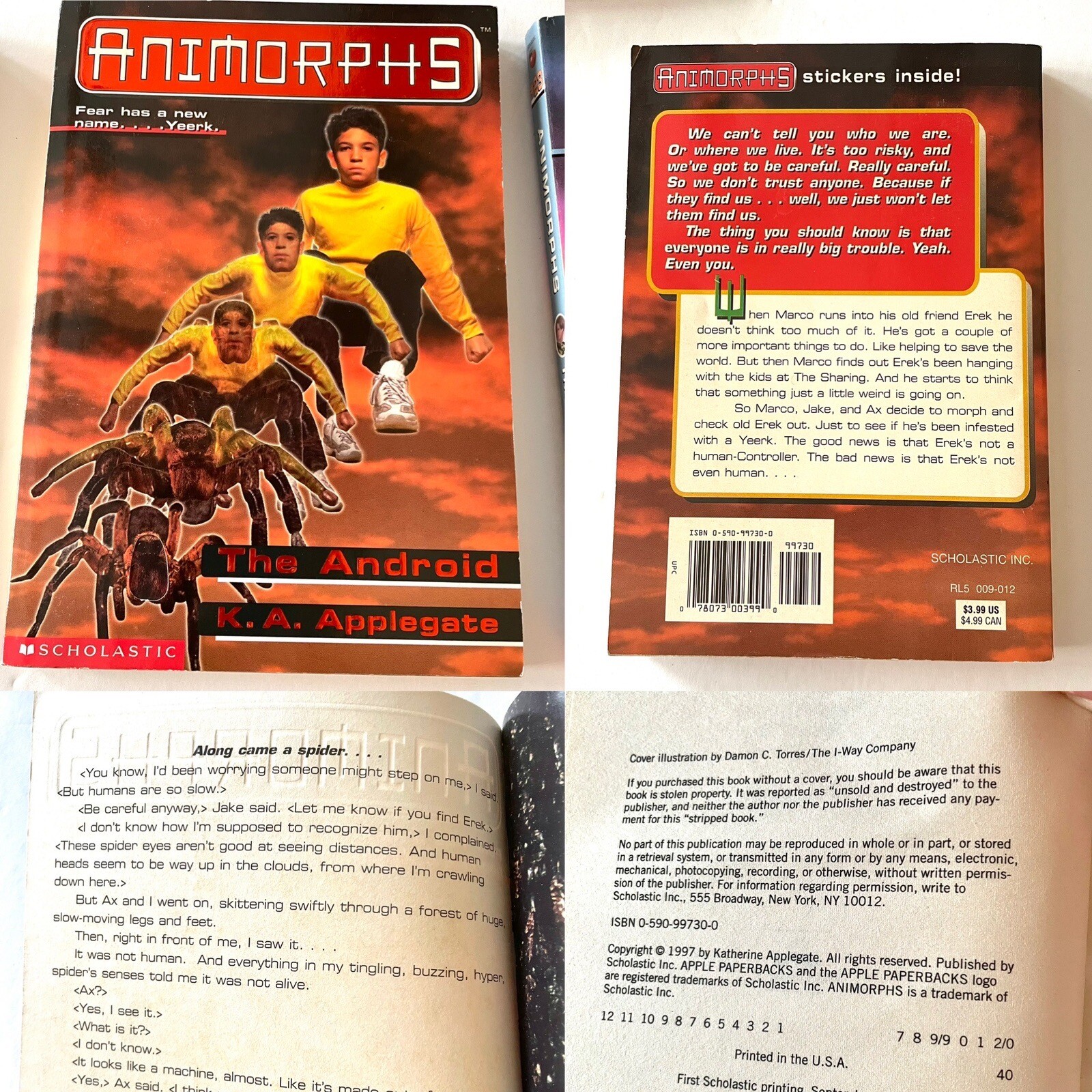 Animorphs Andalite Chronicles Vintage Applegate Kid’s Scholastic 7 Paperbacks