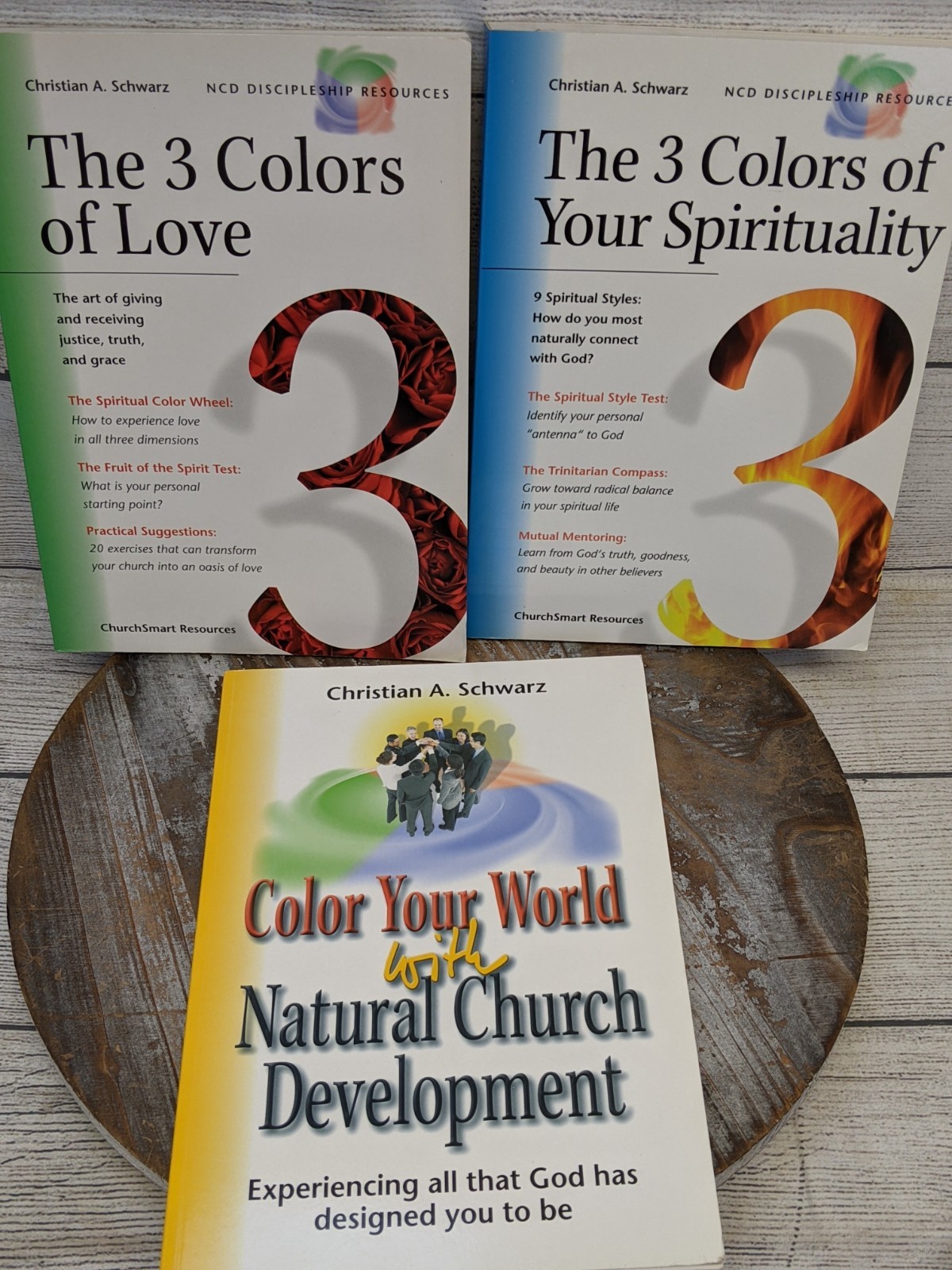 Christian Schwarz NCD Lot of 3 Paperback Books The 3 Colors & Color Your World