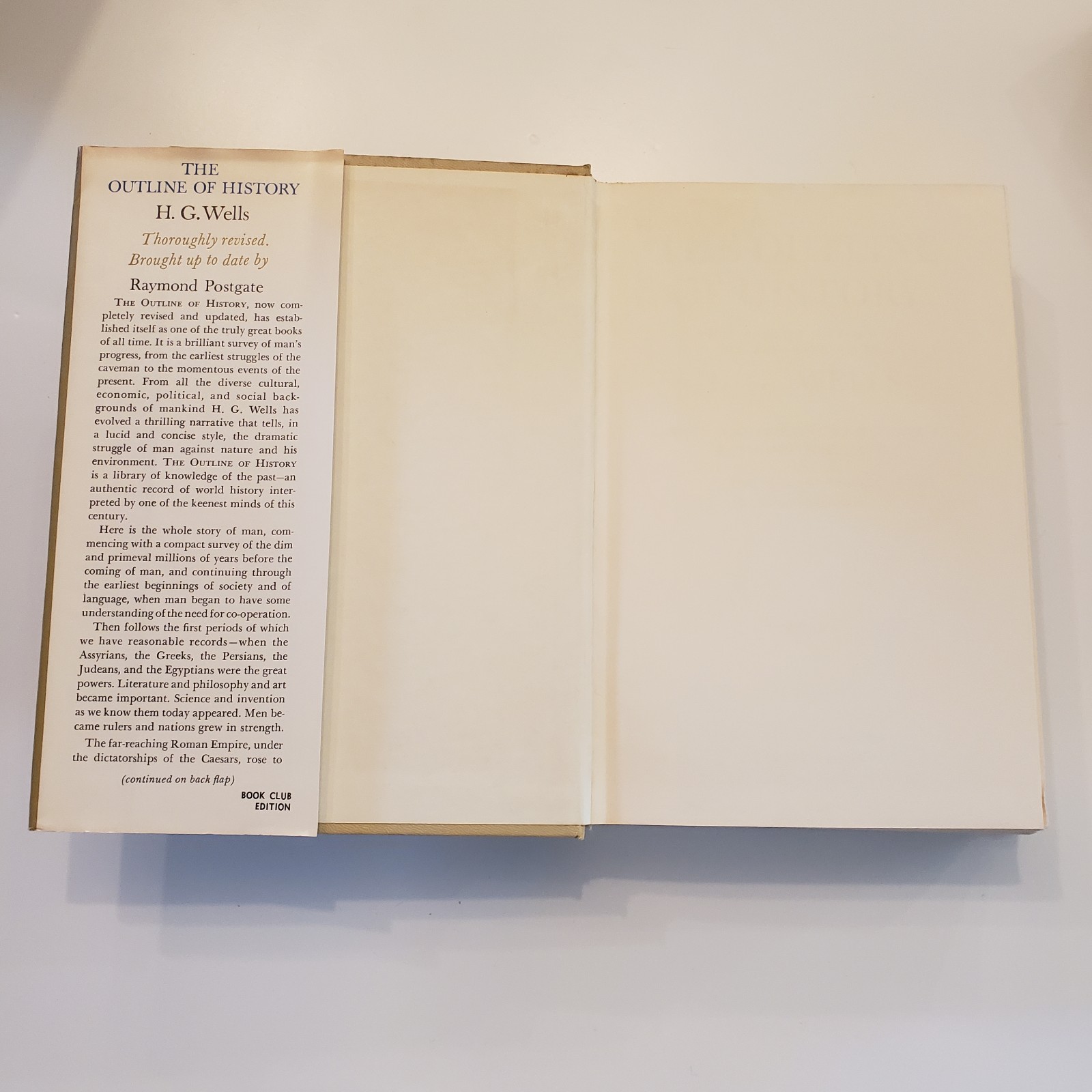 The Outline of History H G Wells Hardcover 1961 Dust Jacker Vol 1 2 Book Set Lot