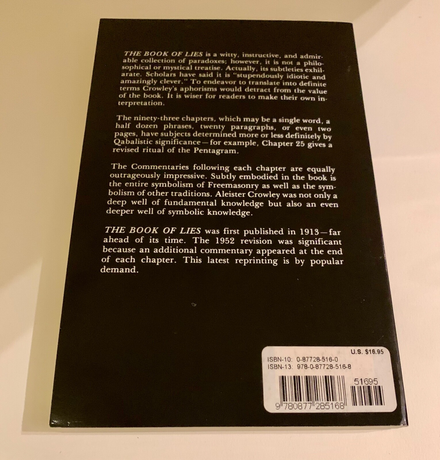 New Book – The Book Of Lies by Aleister Crowley – Paperback 198 Pages 2005 Print