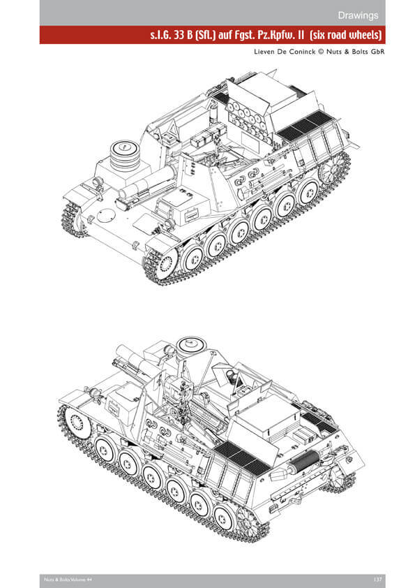 Nuts & Bolts Vol. 44 15 cm sIG 33 auf Fgst. Pz.Kpfw. II, IiI New Free Shipping