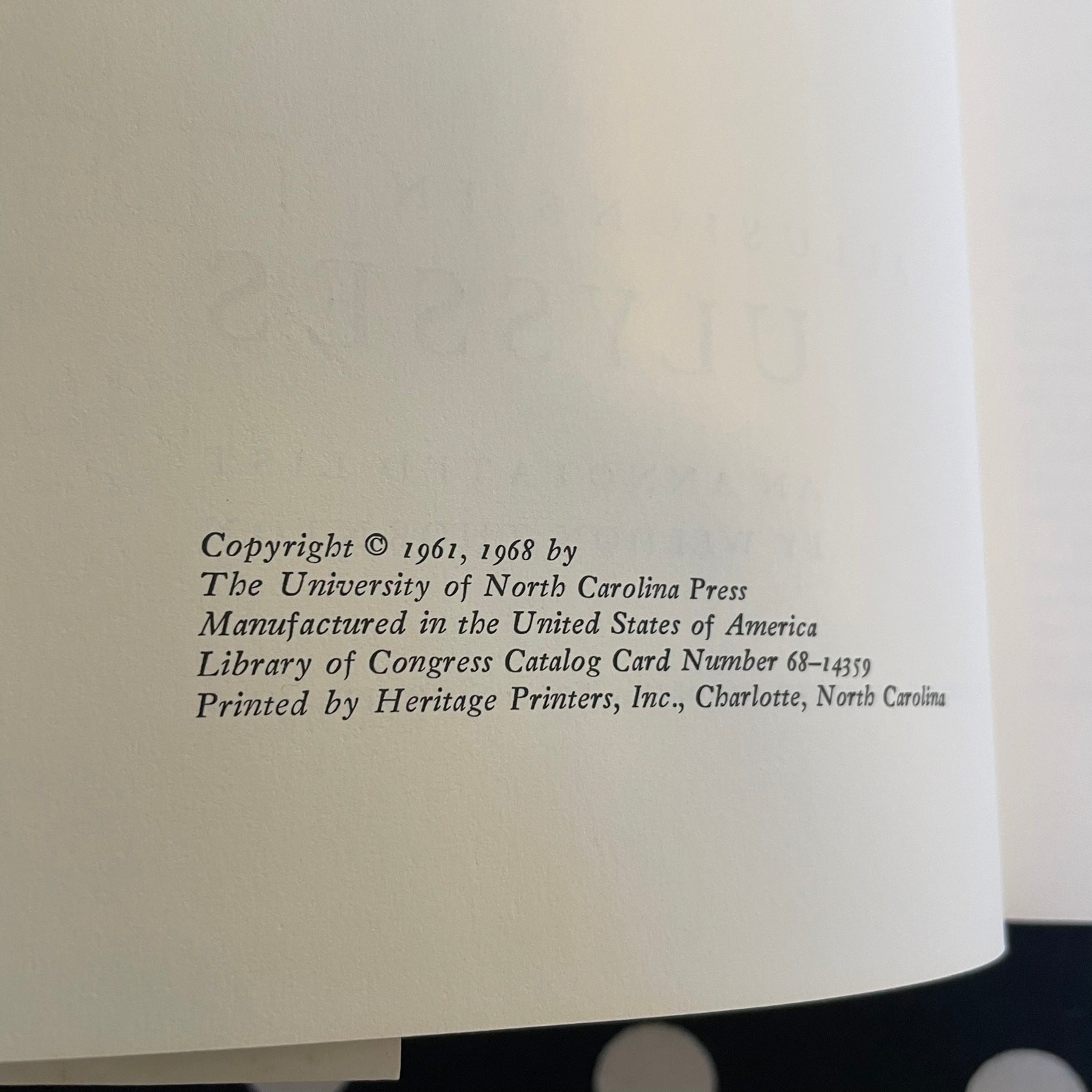 Allusions in Ulysses: An Annotated List by Weldon Thornton 1968 Hardcover 1st Ed