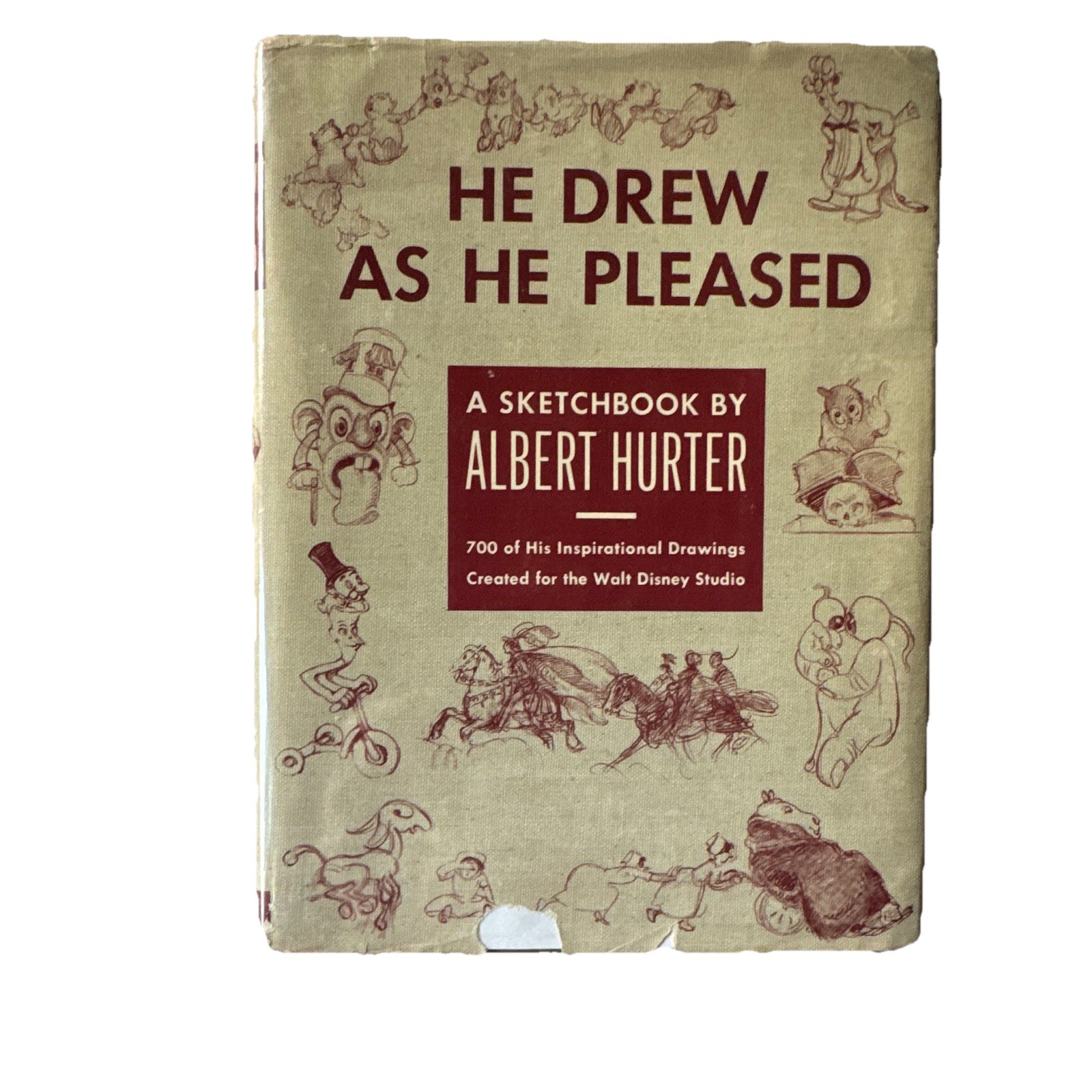 He Drew as He Pleased Albert Hurter Sketchbook Hardcover DJ 1st Ed 1931