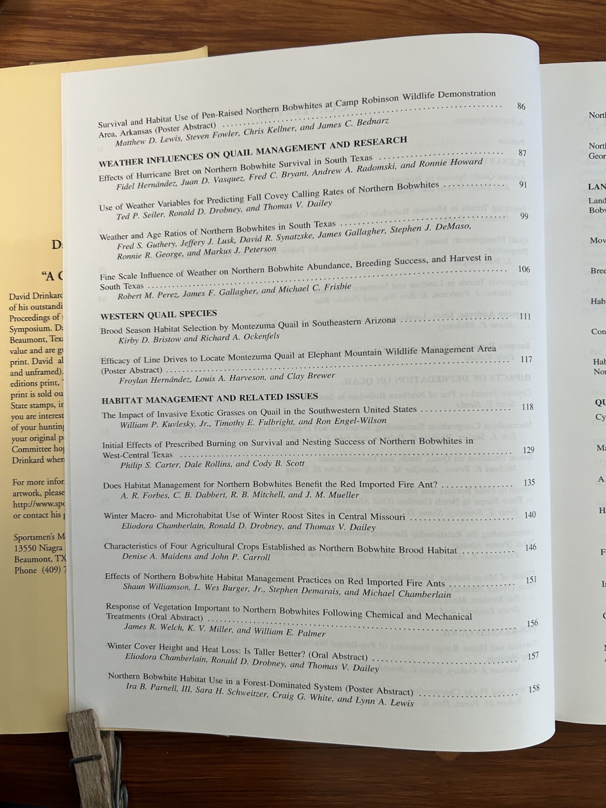 Quail V: Proceedings of the Fifth National Quail Symposium 2002 HC 254 pages