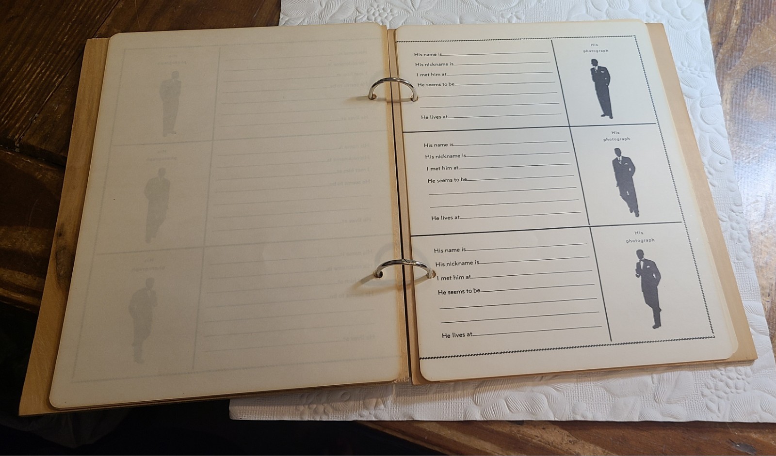 Vintage 1940s “HIM” Book” Wooden Cover Boards 14 Clean Pages Signed VG Japan