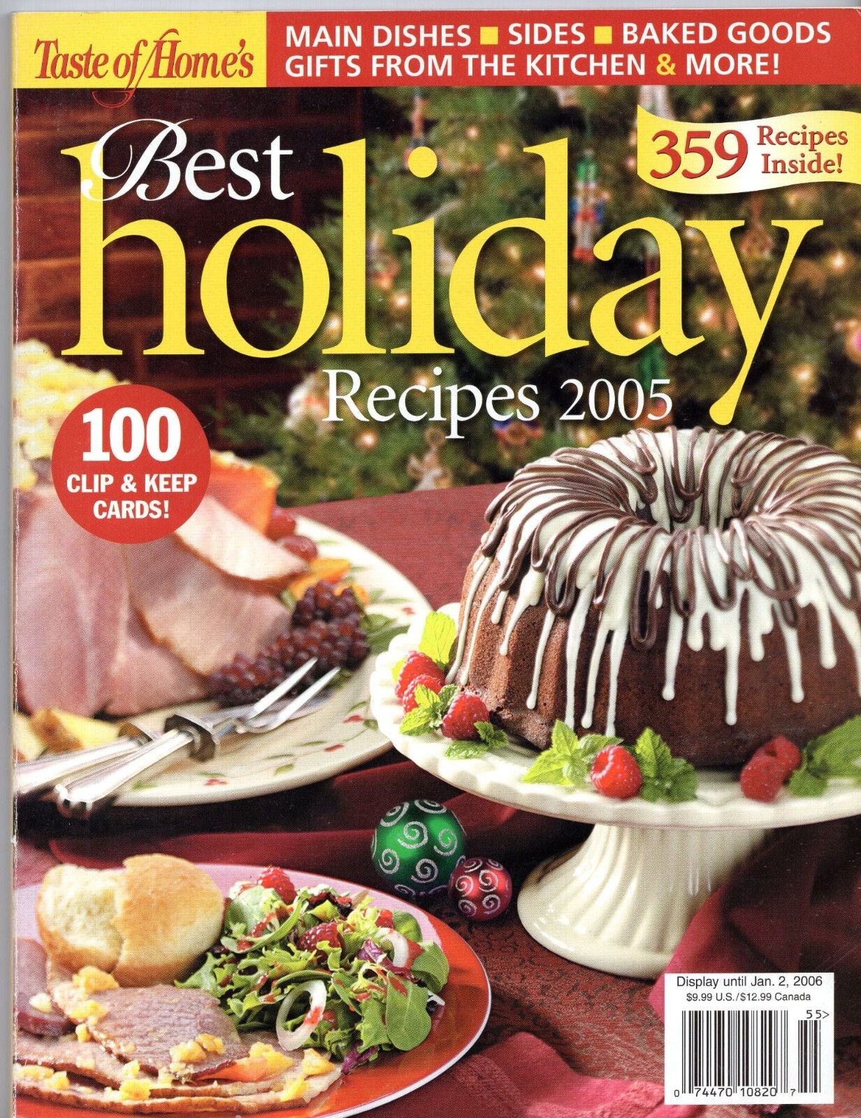 Taste Of Homes Best Holiday Recipes 2005 Cookbook with 359 recipes 193 pages