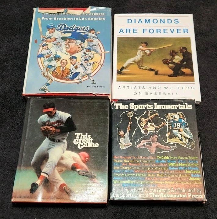 Lot of 4 Vintage Major League Baseball Books – This Great Game, Dodgers