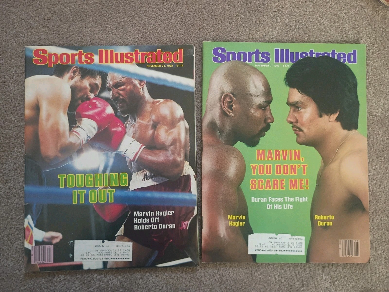 Lot of 25 Vintage BOXING Sports Illustrated Magazines Sugar Ray v Marvin Hagler