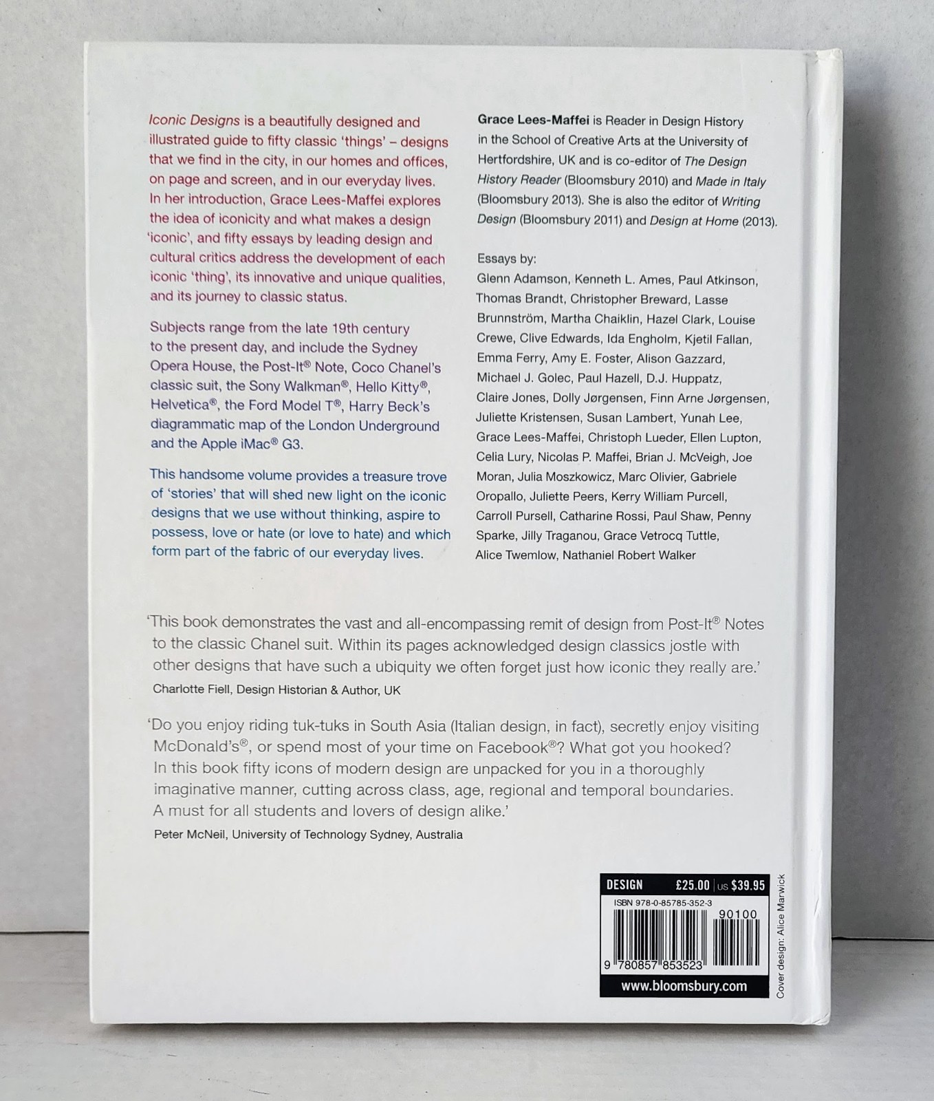 Iconic Designs: 50 Stories About 50 Things HC Grace Lees-Maffei Bloomsbury