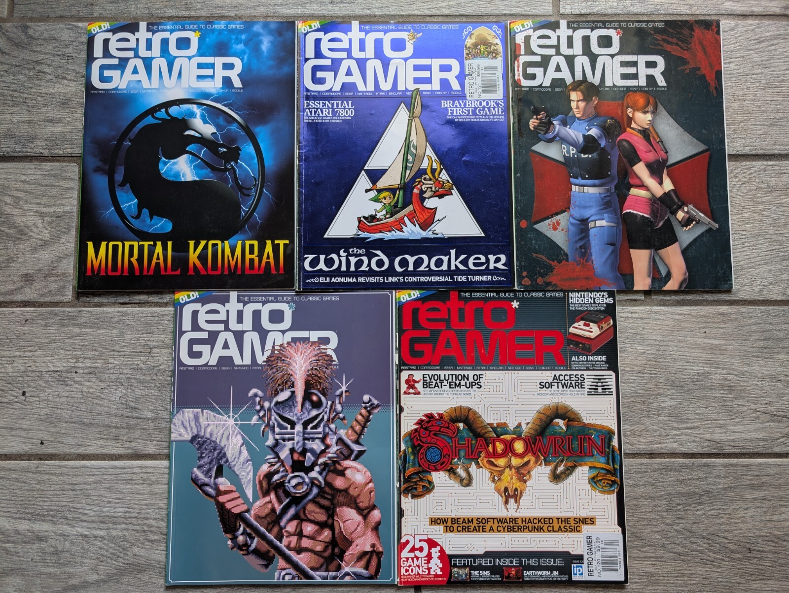 RETRO GAMER Magazines Lot, 5 Issues #120, 121, 190, 191, 193 – ZELDA, MK