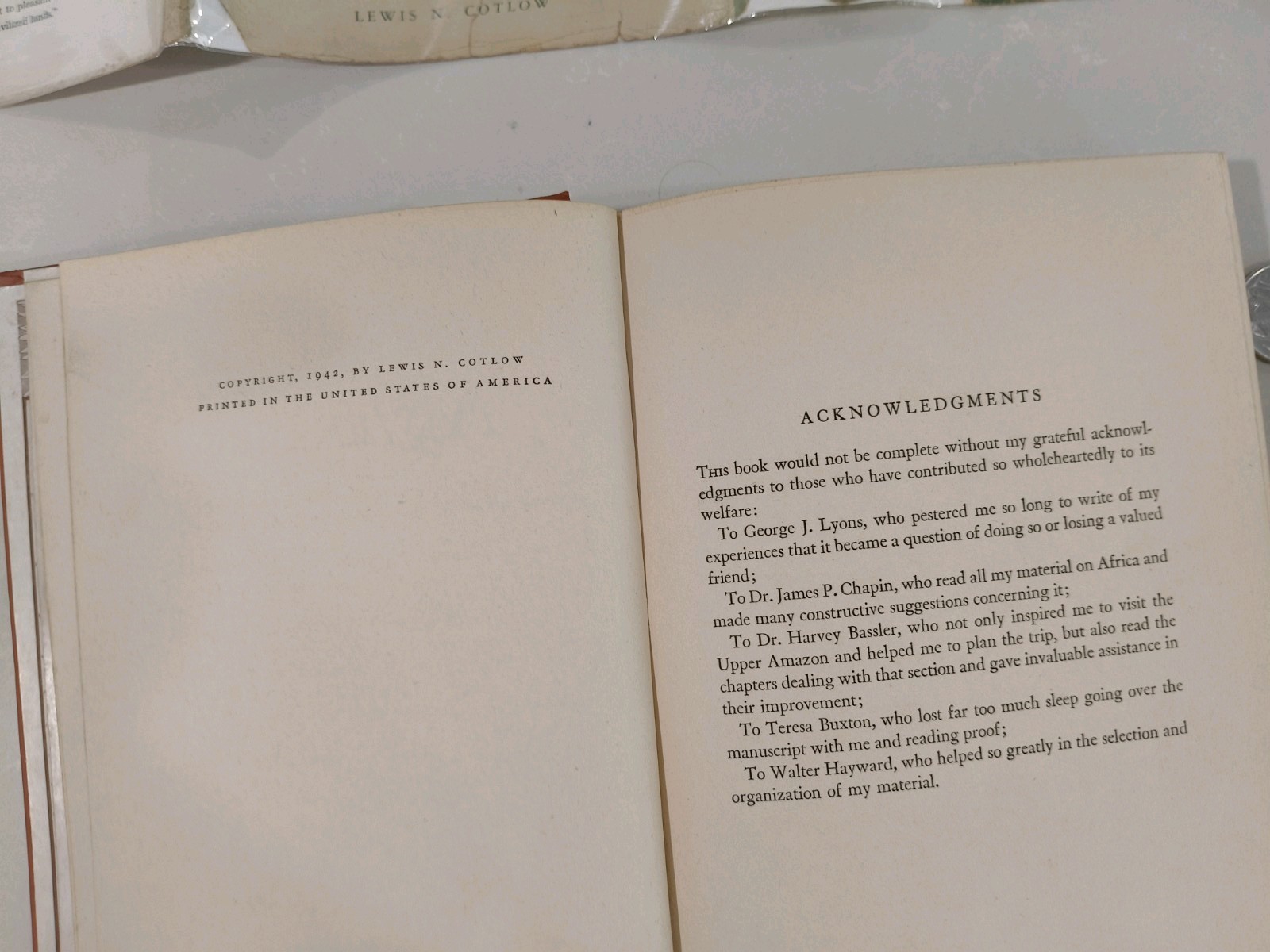 Inscribed 1942 First Edition Passport to Adventure Lewis N. Cotlow Hardcover