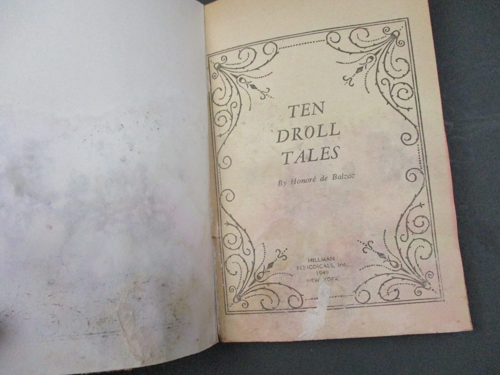 TEN DROLL TALES by Honore de Balzac, Hillman Book #12, 1949, Vintage Paperback!