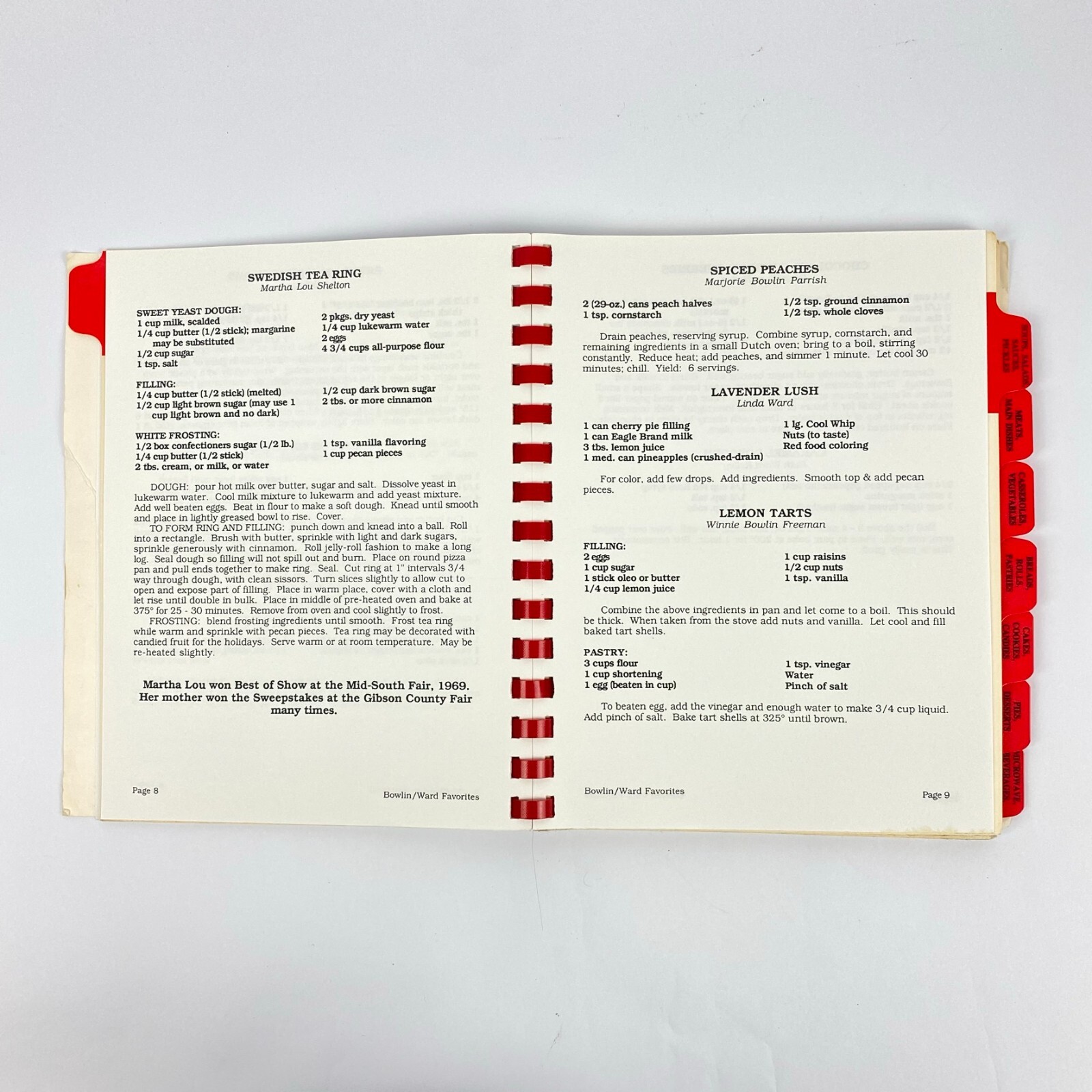 Vintage 1992 Sharing Our Best Recipe Cookbook Bowlin Ward Favorites