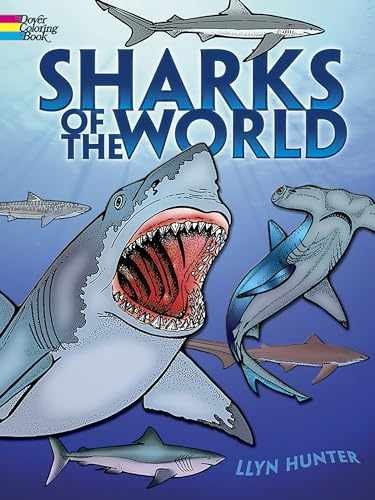 Sharks of the World Coloring Book (Dover – Paperback, by Llyn Hunter – Very Good