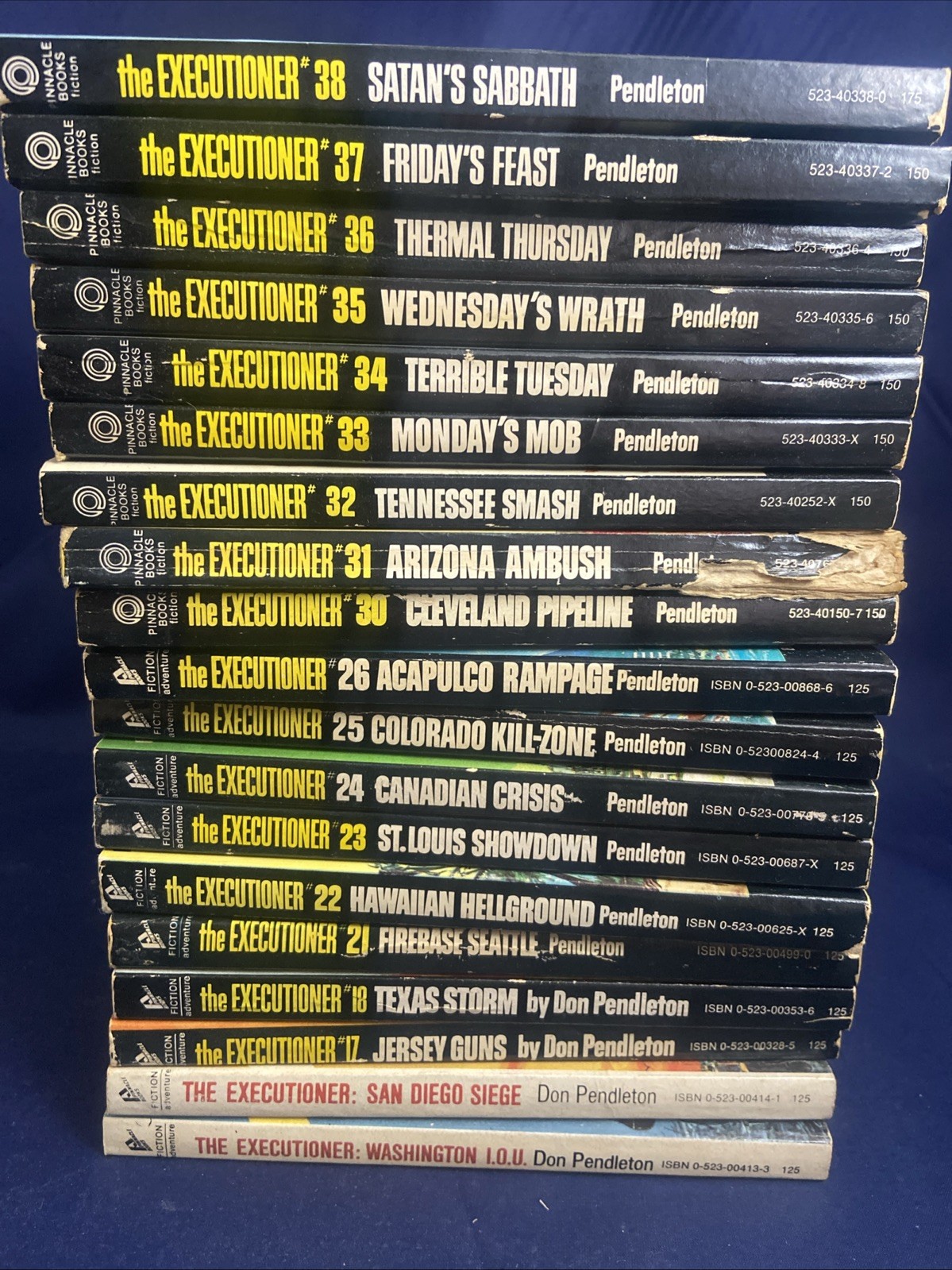 Don Pendleton Mack Bolan/ Executioner Series Lot Of 19 Between 13 – 38 1970s