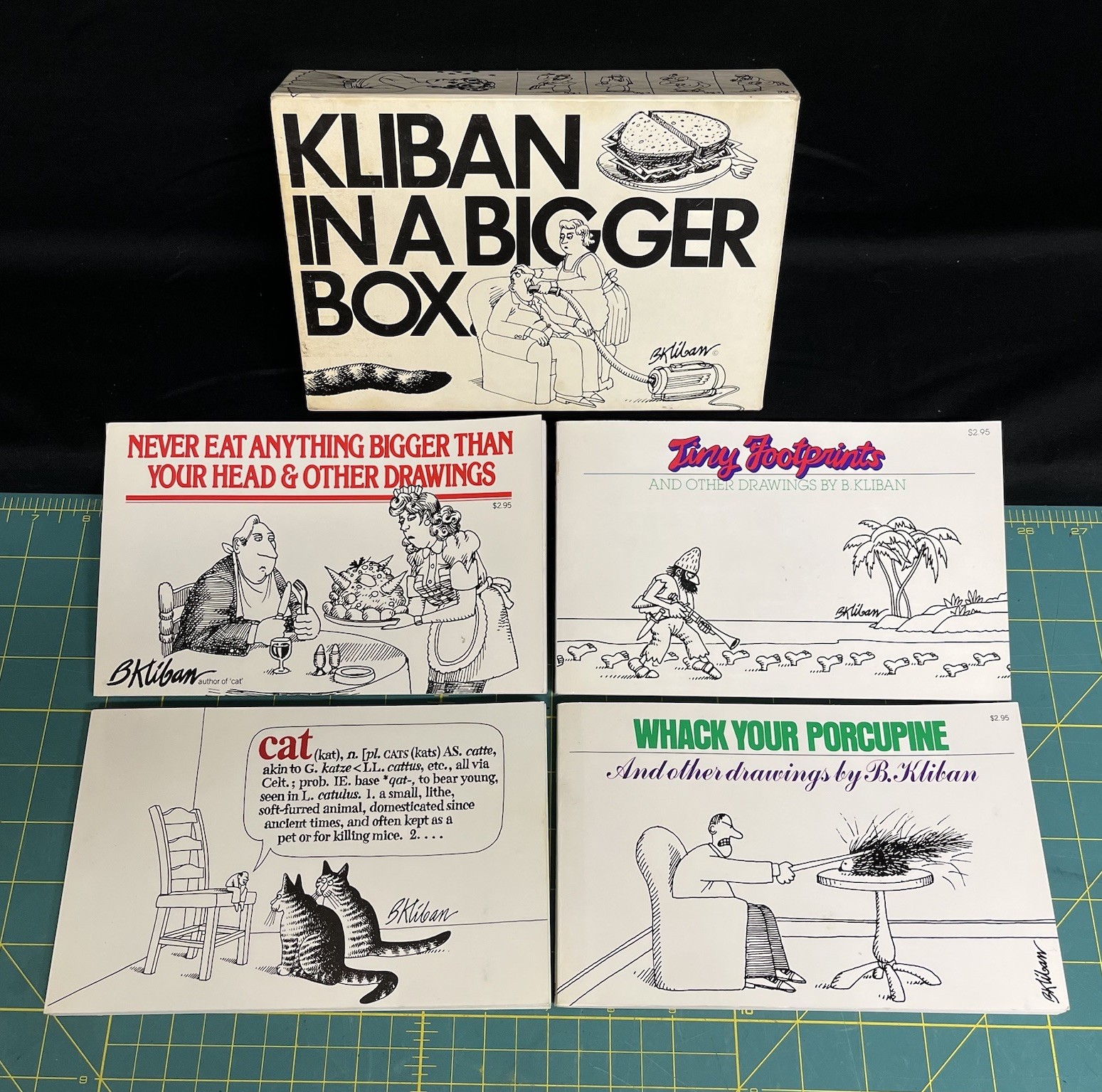 KLIBAN IN A BIGGER BOX 4 Book Set Softcover First Print 1970’s Humor Cartooning