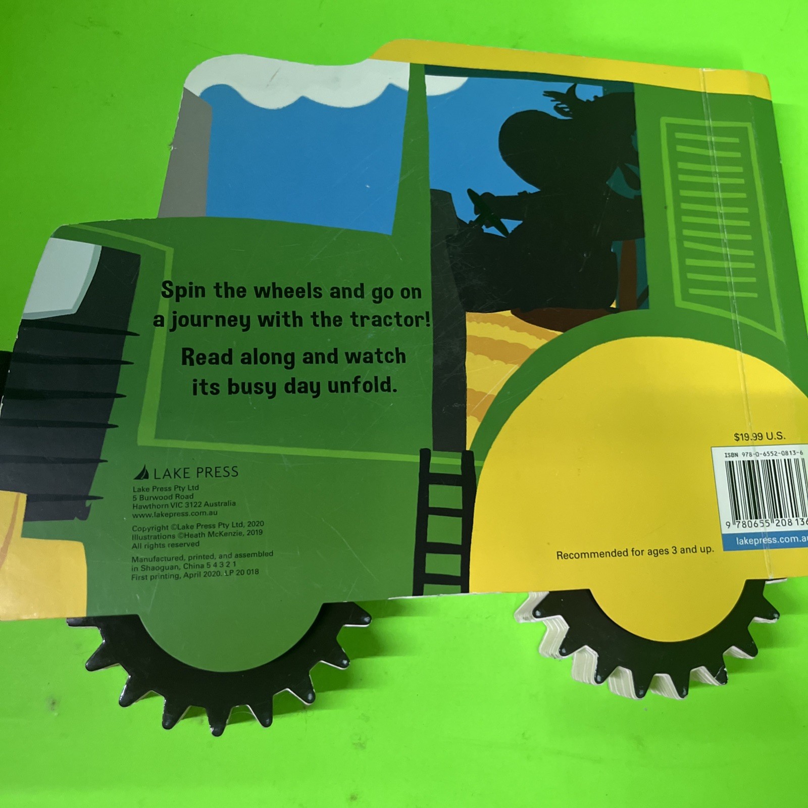 Giant Spin and Go! Tractor Board Book Ages 3+ With Wheels That Really Turn!