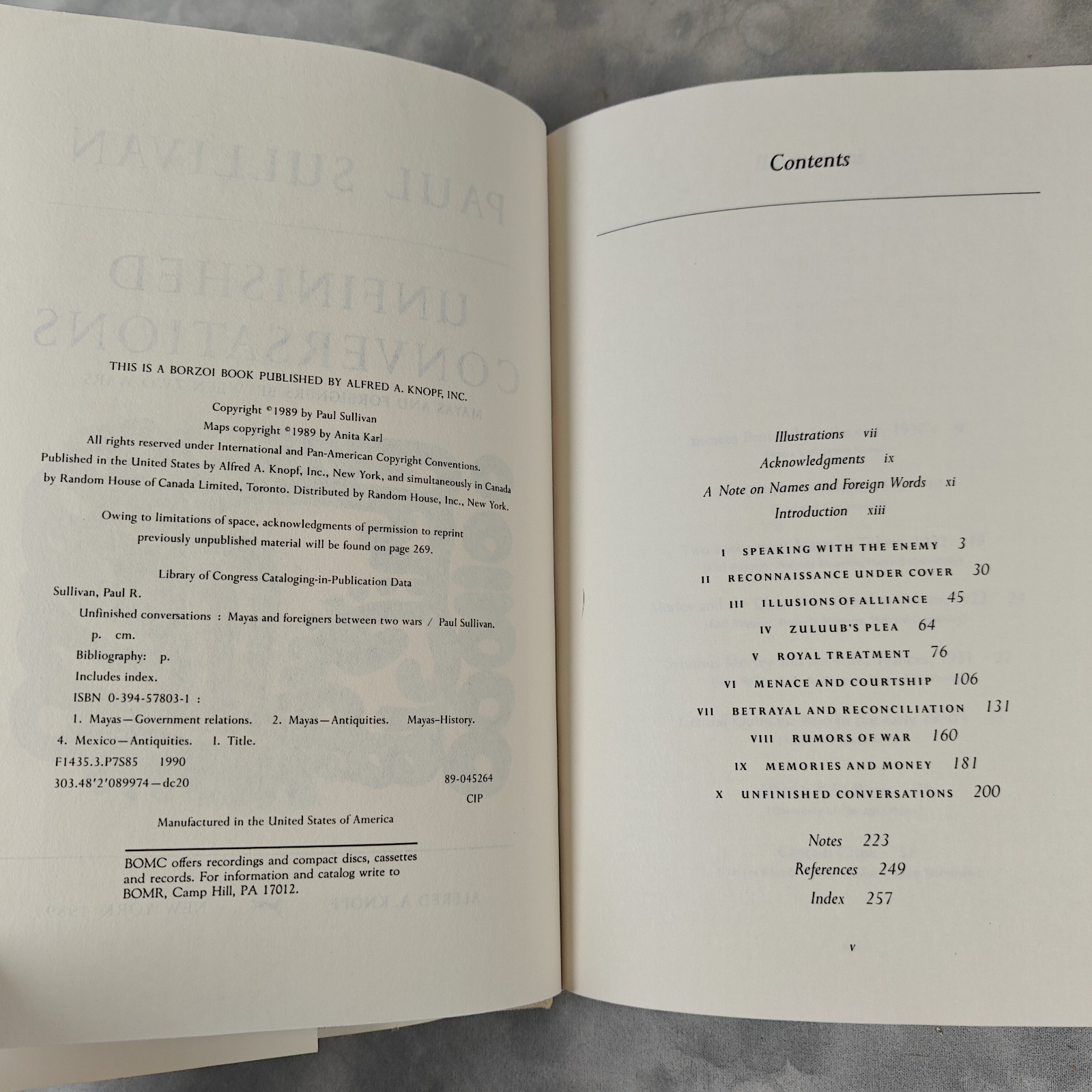 1989 Unfinished Conversations Paul Sullivan Hardcover w/DJ Mayas Yucatan Knopf