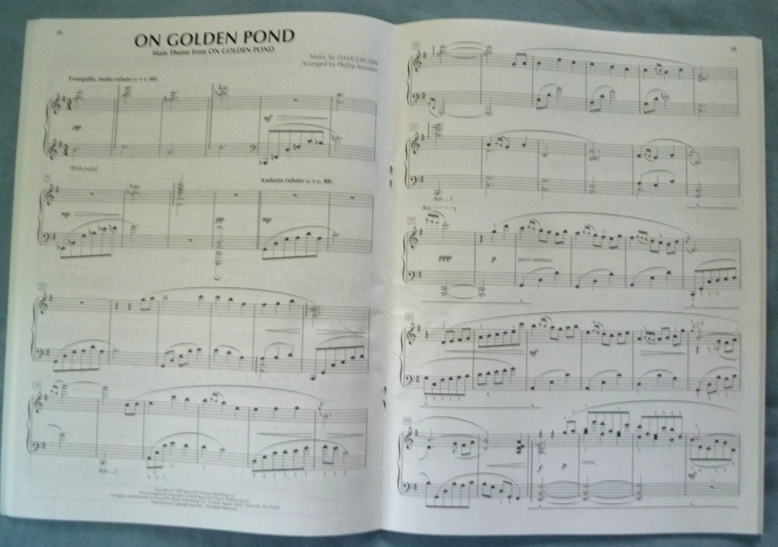 PHILLIP KEVEREN SERIES FILM SCORE COLLECTION, PIANO SOLO, 15 SONGS/56 PAGES