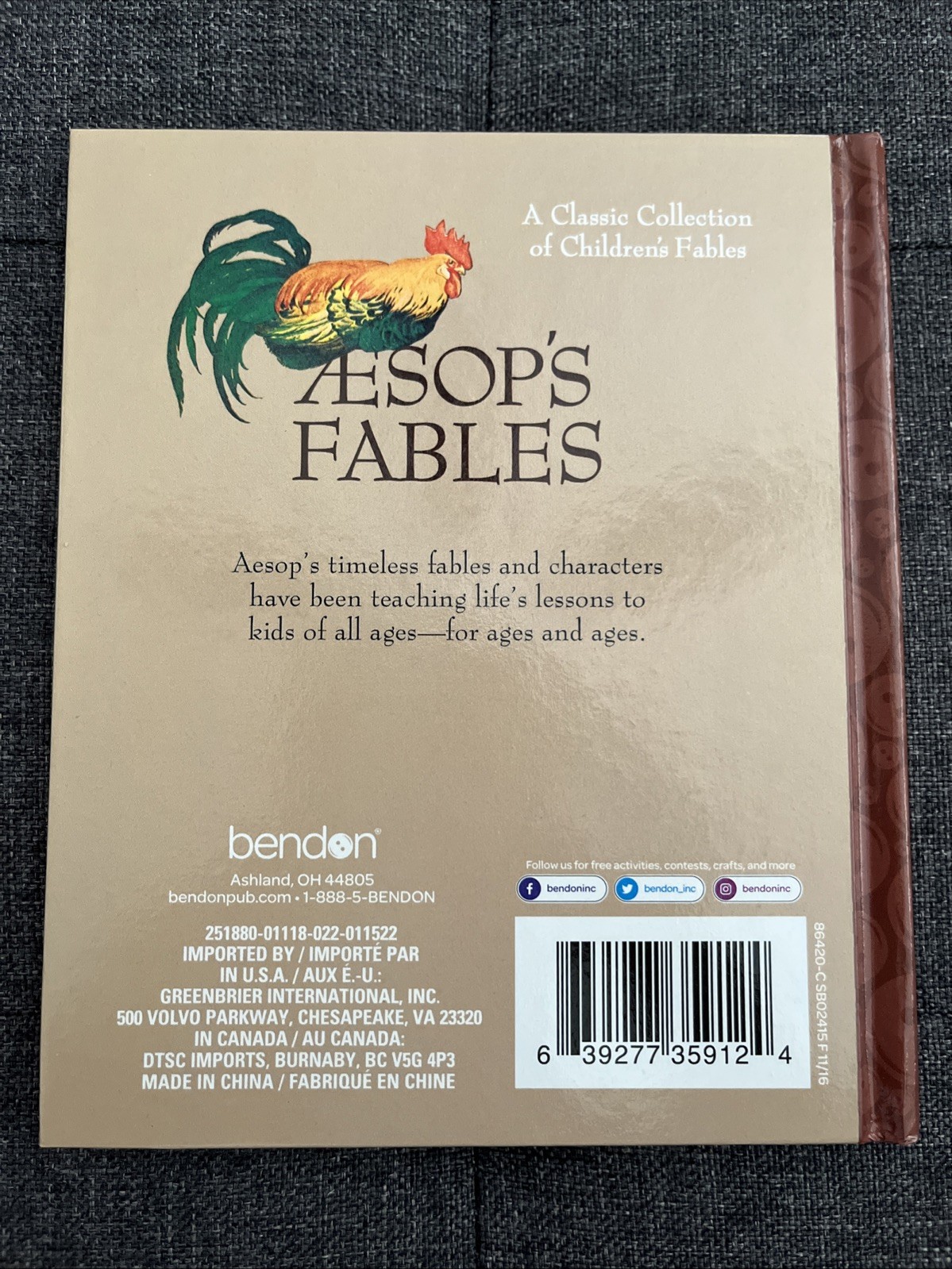 AESOP’S FABLES CHILDREN’S HARDCOVER BOOK NEW LITTLE BENDON BOOKS CLASSIC STORIES