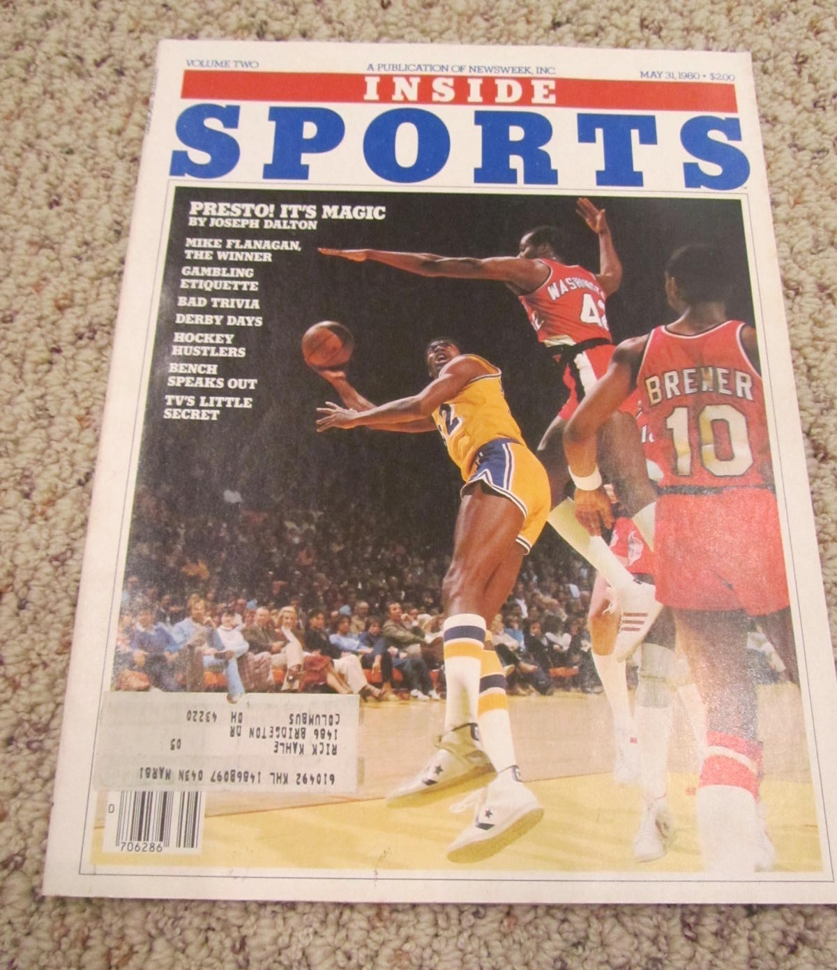 Inside Sports Magazine Volume 2 May 1980 Magic Johnson Lakers
