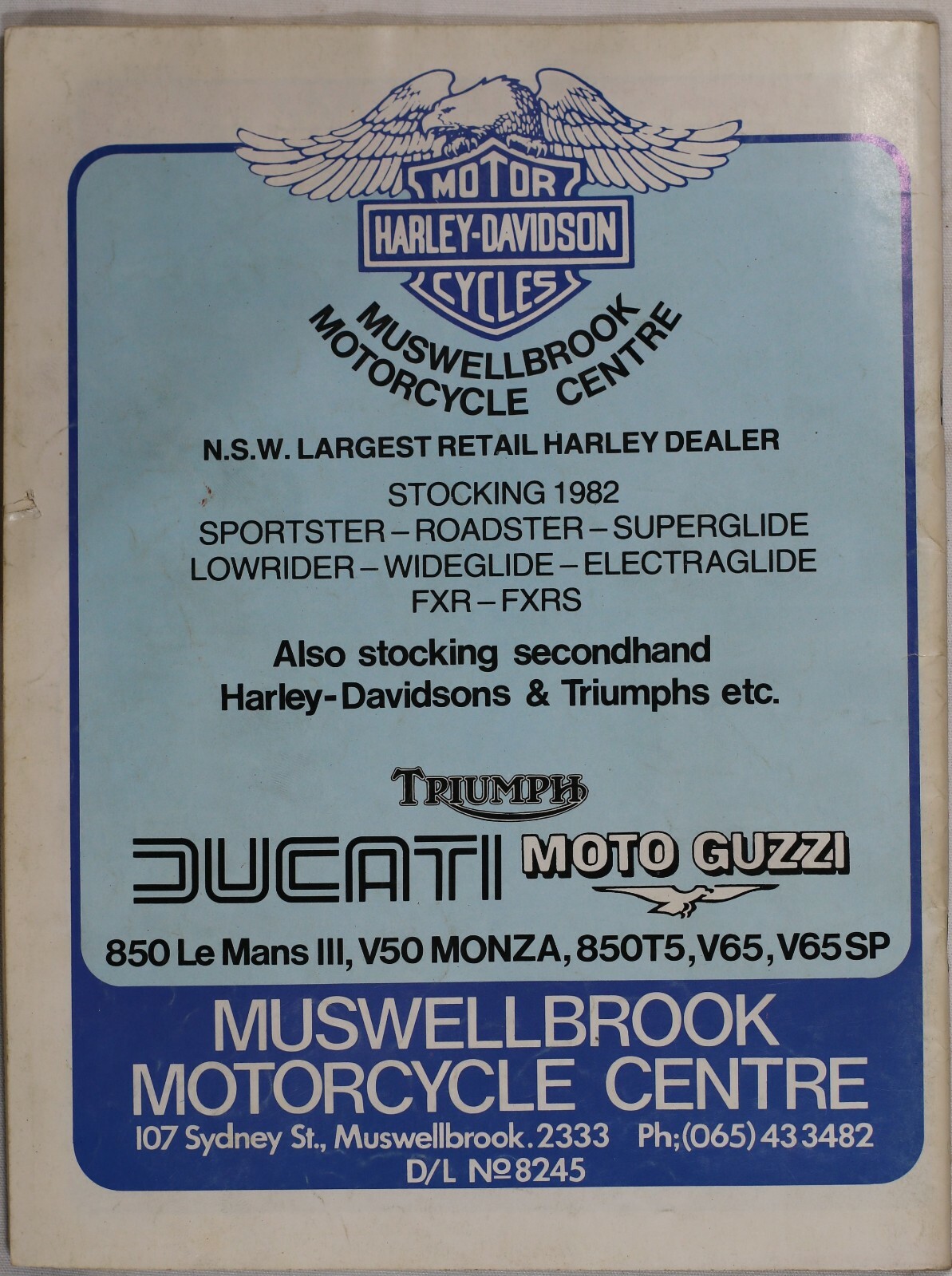 Oz Bike – #24 December 1984 – Harley Davidson Motorcycles (B5)