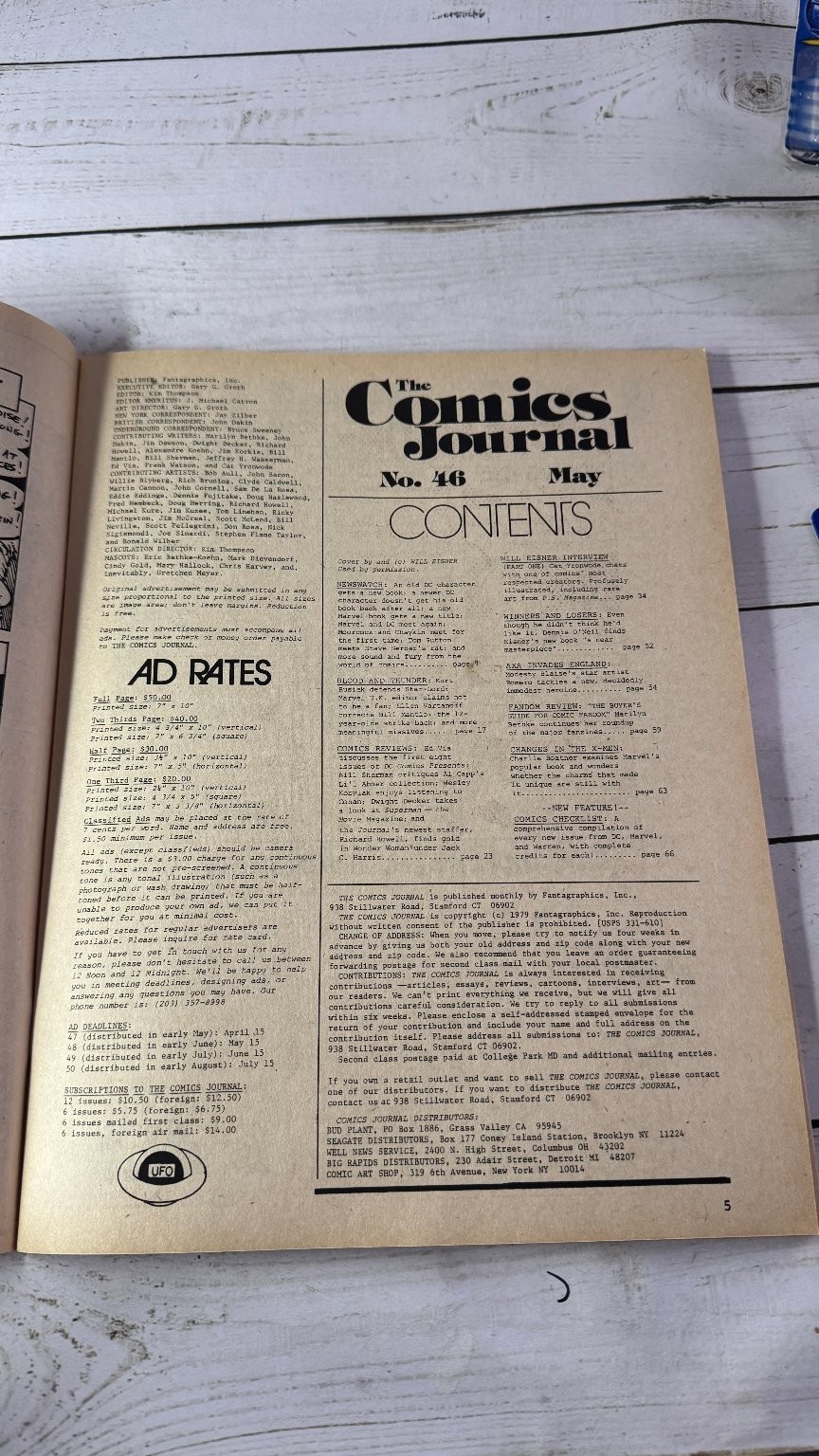 The Comics Journal No. 46 May 1979 Will Eisner Issue Fantagraphics Magazine