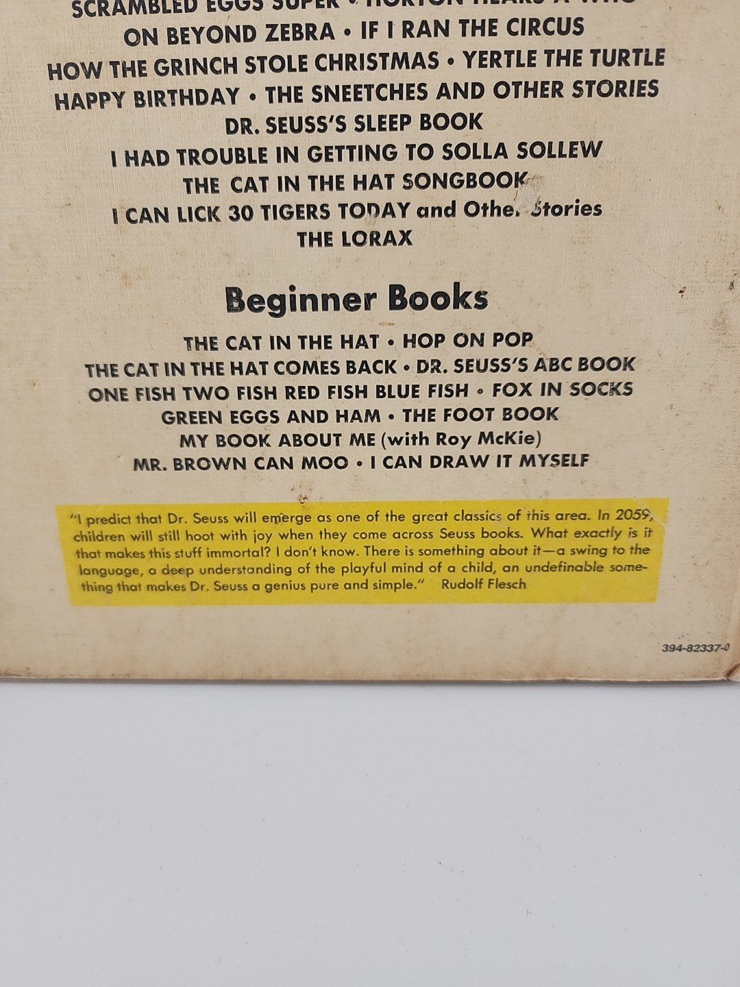 The Lorax Dr. Seuss 1971 First Edition 11.25 x 8.25 in Hardcover w/ Yellow Quote